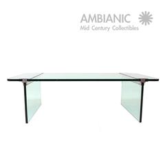 Pace Coffee Table, Glass and Aluminum