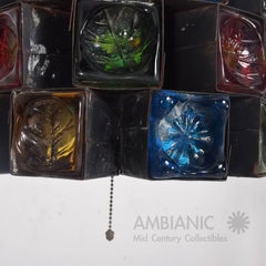 Feders Pendant Ceiling Fixture Handblown Glass and Steel Brutalist Chandelier