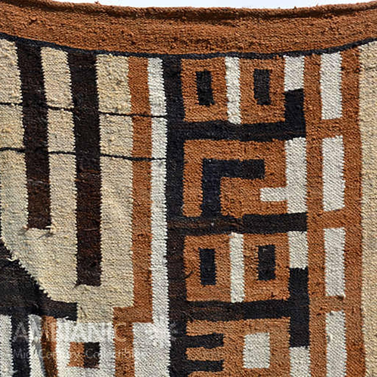 Mid-Century Modern Peruvian South American Vintage Wool Blanket