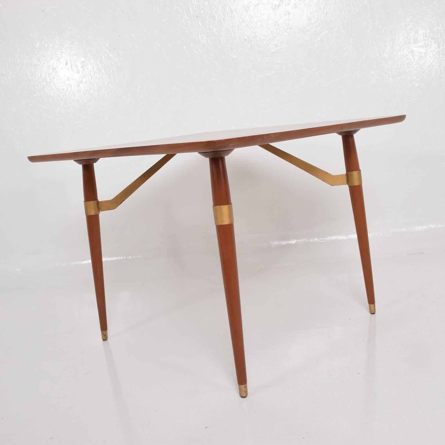 Patinated Mexican Modernist Game or Dining Table in Mahogany Wood