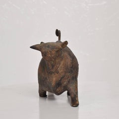 Mid-Century Modern Japanese Iron Bull Table Sculpture