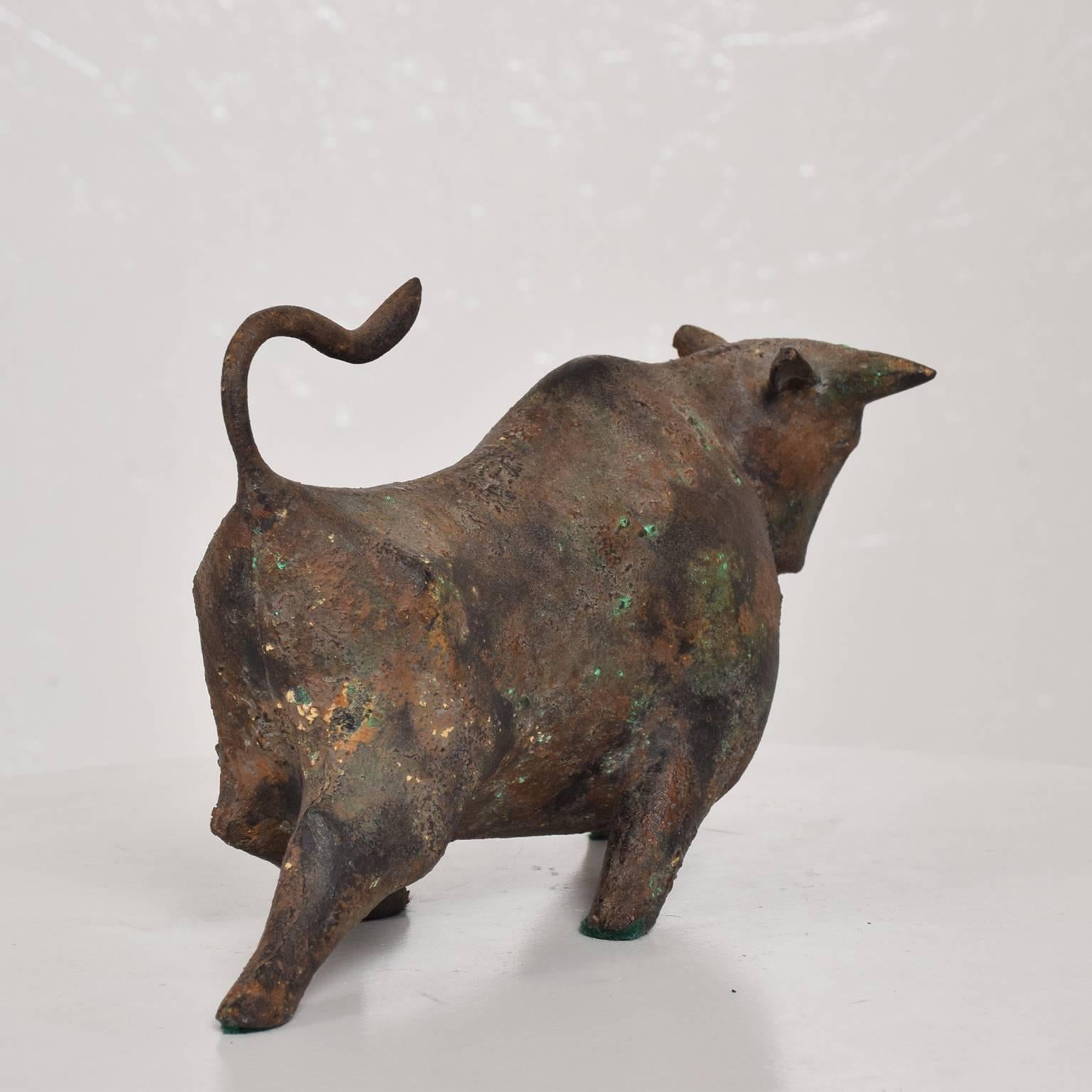 Mid-Century Modern Japanese Iron Bull Table Sculpture In Good Condition In Chula Vista, CA