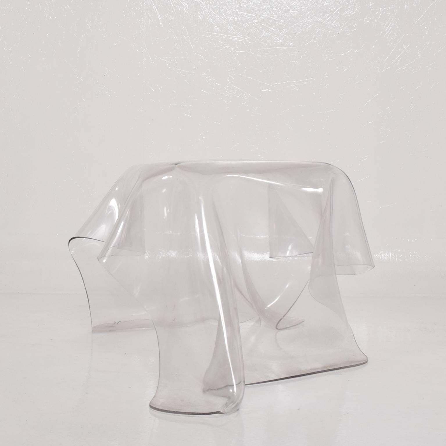 Modern Chair Art by Valentina Gonzalez Wohlers: Draped Ghost Stool in Lucite