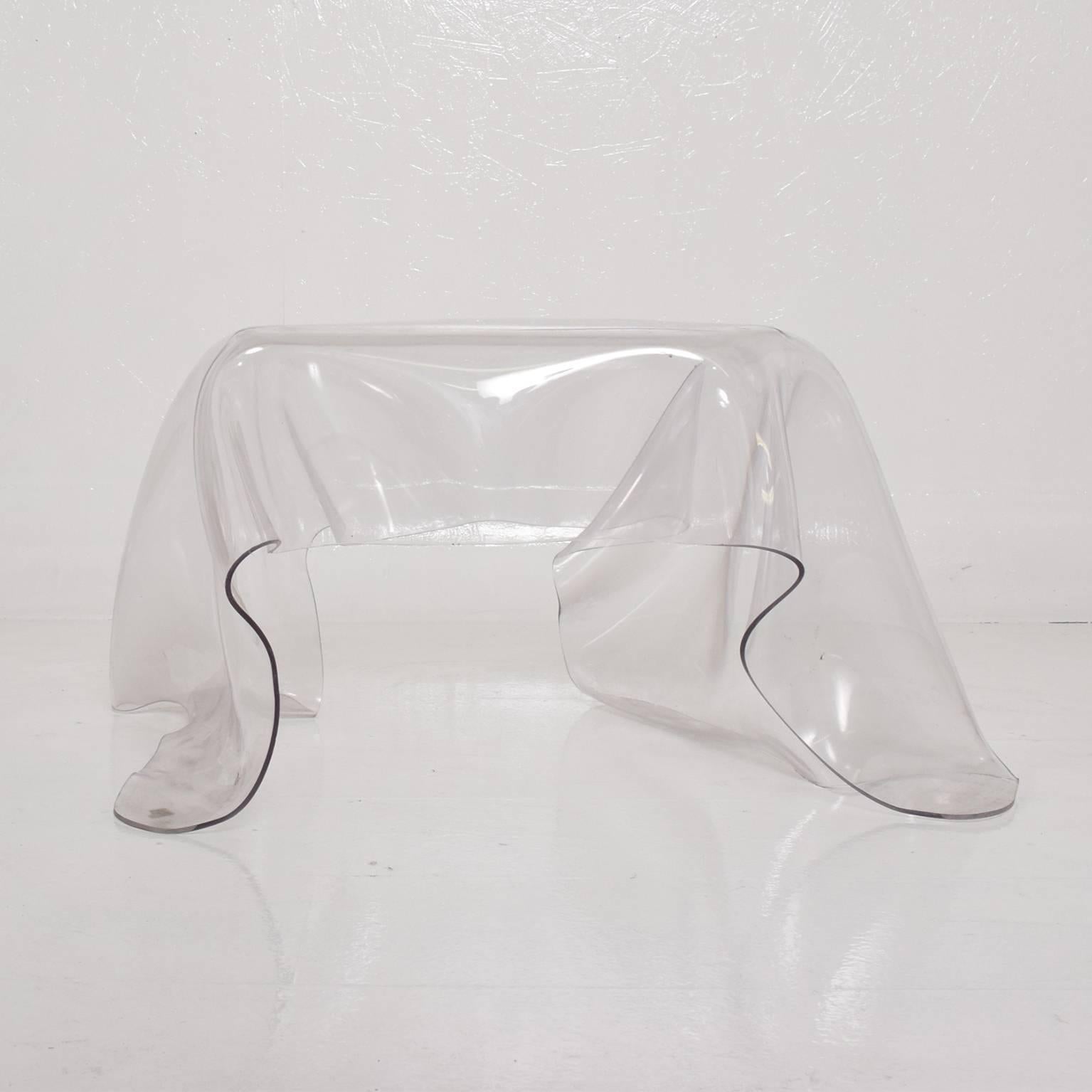 Mexican Chair Art by Valentina Gonzalez Wohlers: Draped Ghost Stool in Lucite