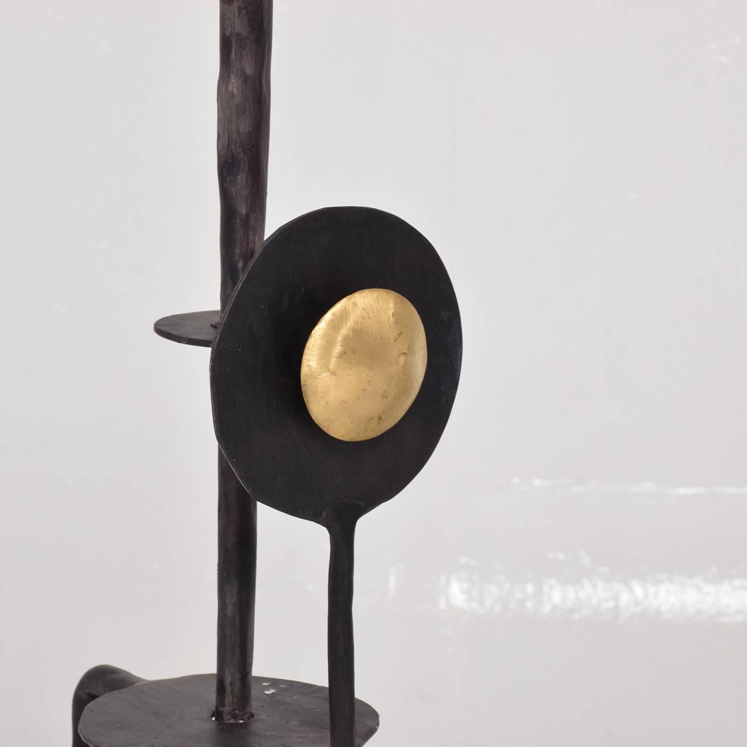 Brass Mid-Century Modern Brutalist Pair of Italian Table Lamps