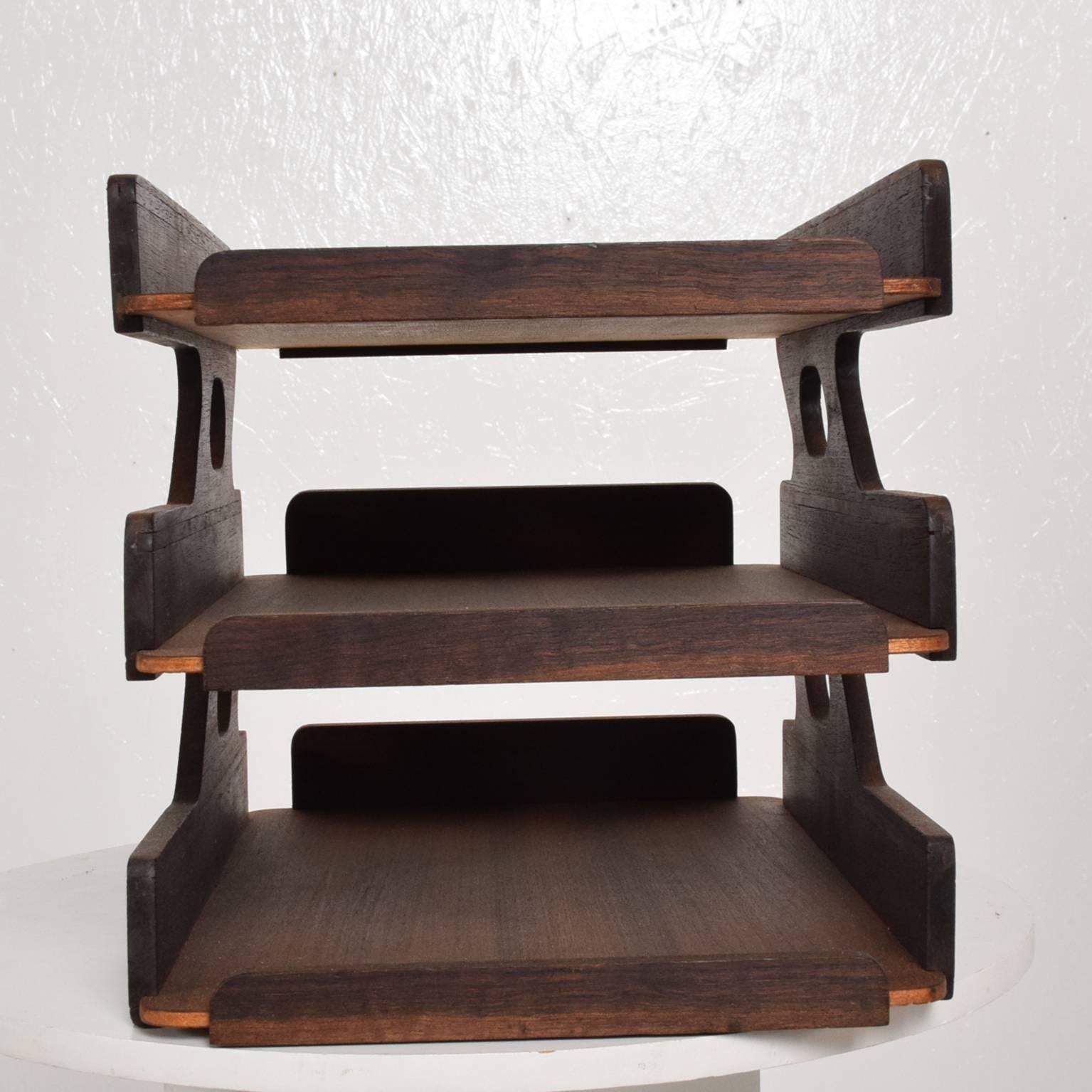 Miid-Century Modern Rosewood Office Tray Desk Accessory 2