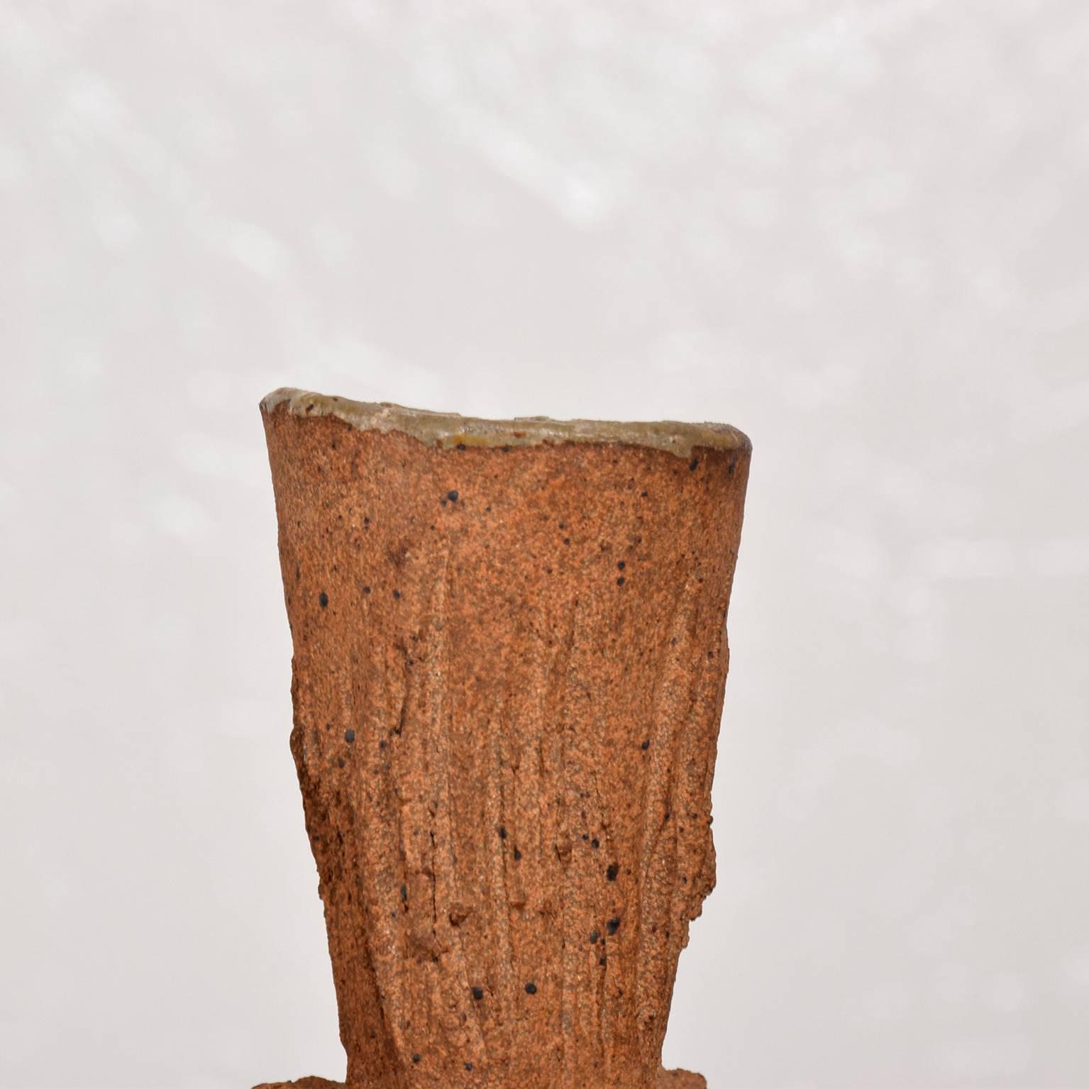 Mid-Century Modern Pottery Ceramic Vase Signed Set Spoon 3