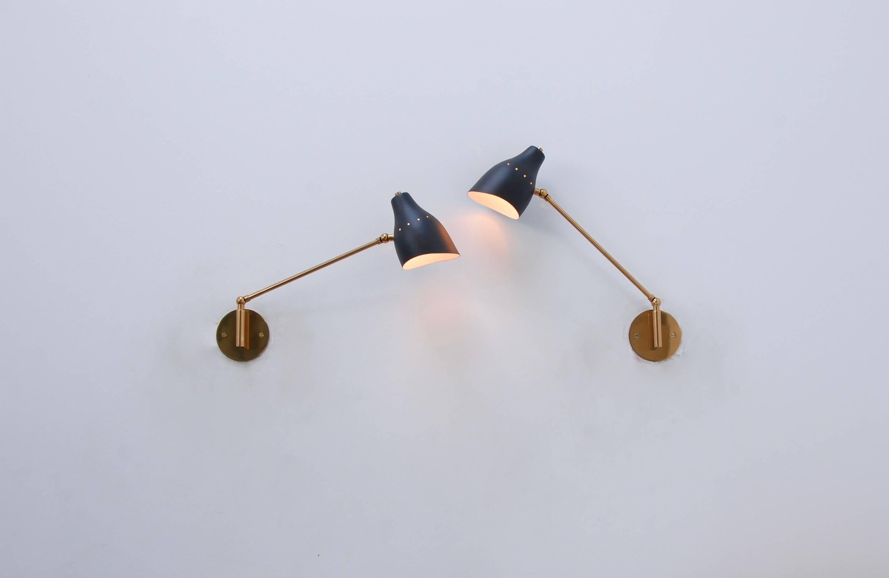 Mid-Century Modern Appliques LUread FS « Noir » de Lumfardo Luminaires en vente