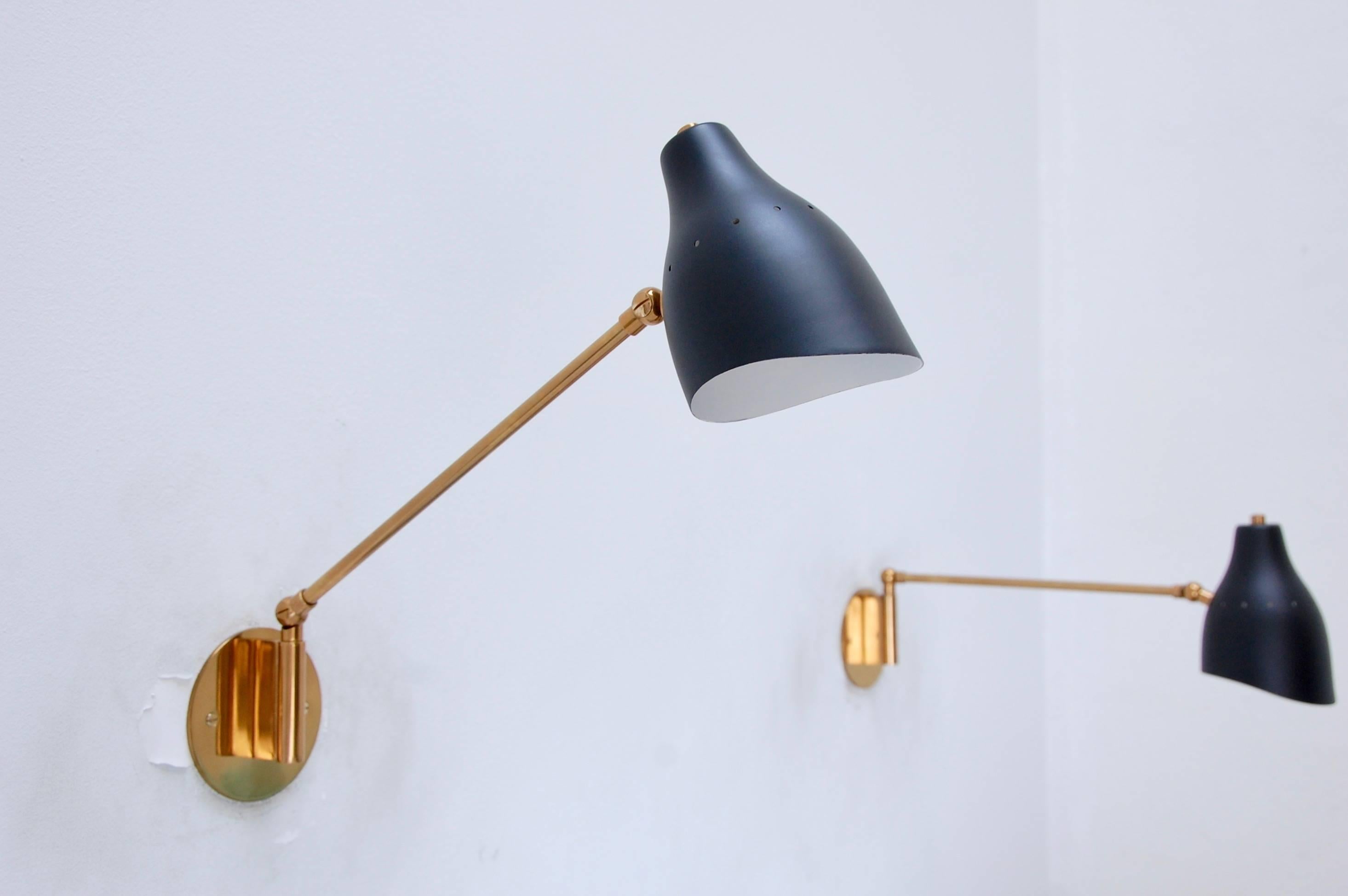 Mid-Century Modern LUread FS Sconces 'Black' by Lumfardo Luminaires For Sale