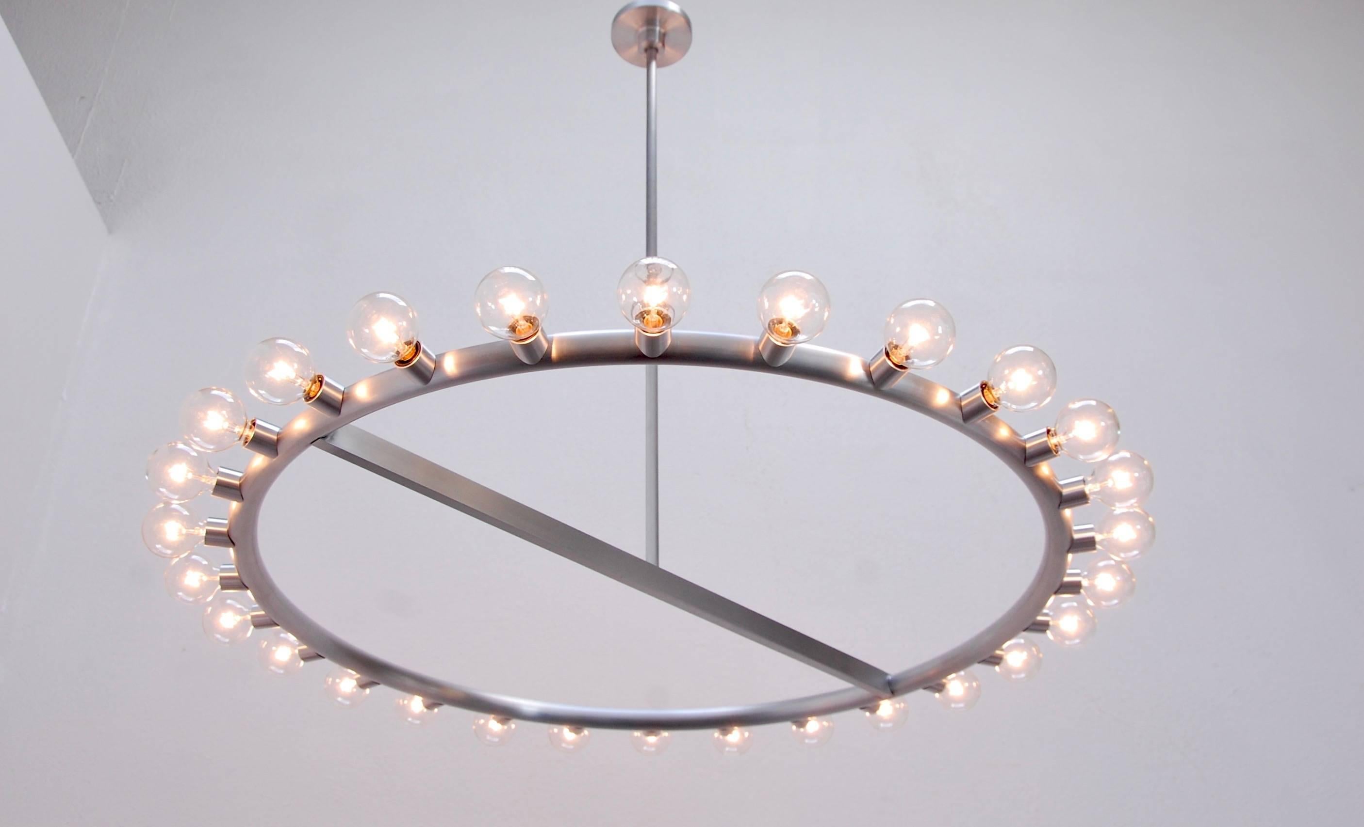Aluminum Circular Chandelier by Lumfardo Luminaires For Sale