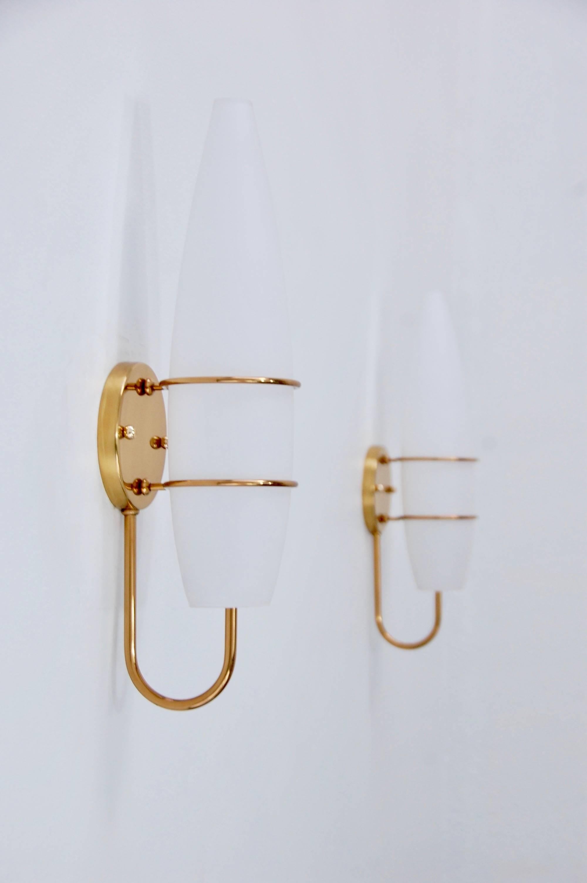 Mid-Century Modern Double Ring French Sconces