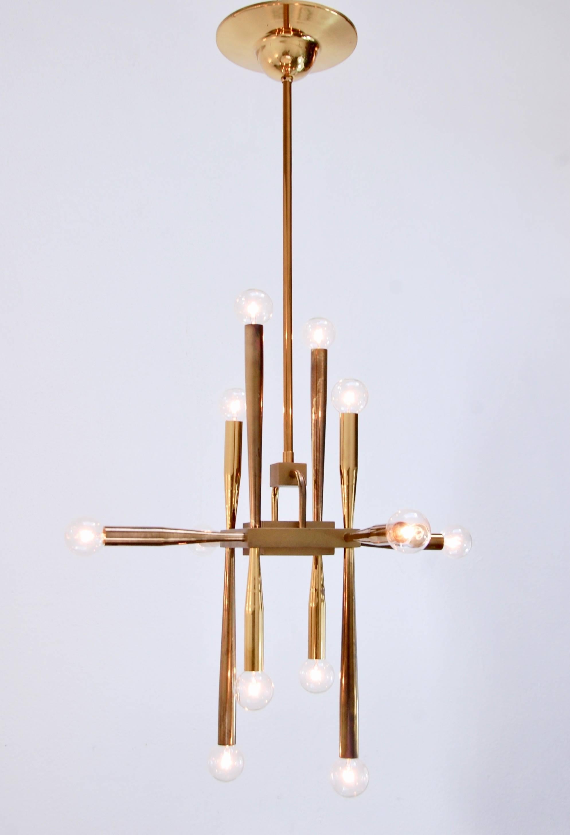 Cubic Brass Italian Chandelier 2