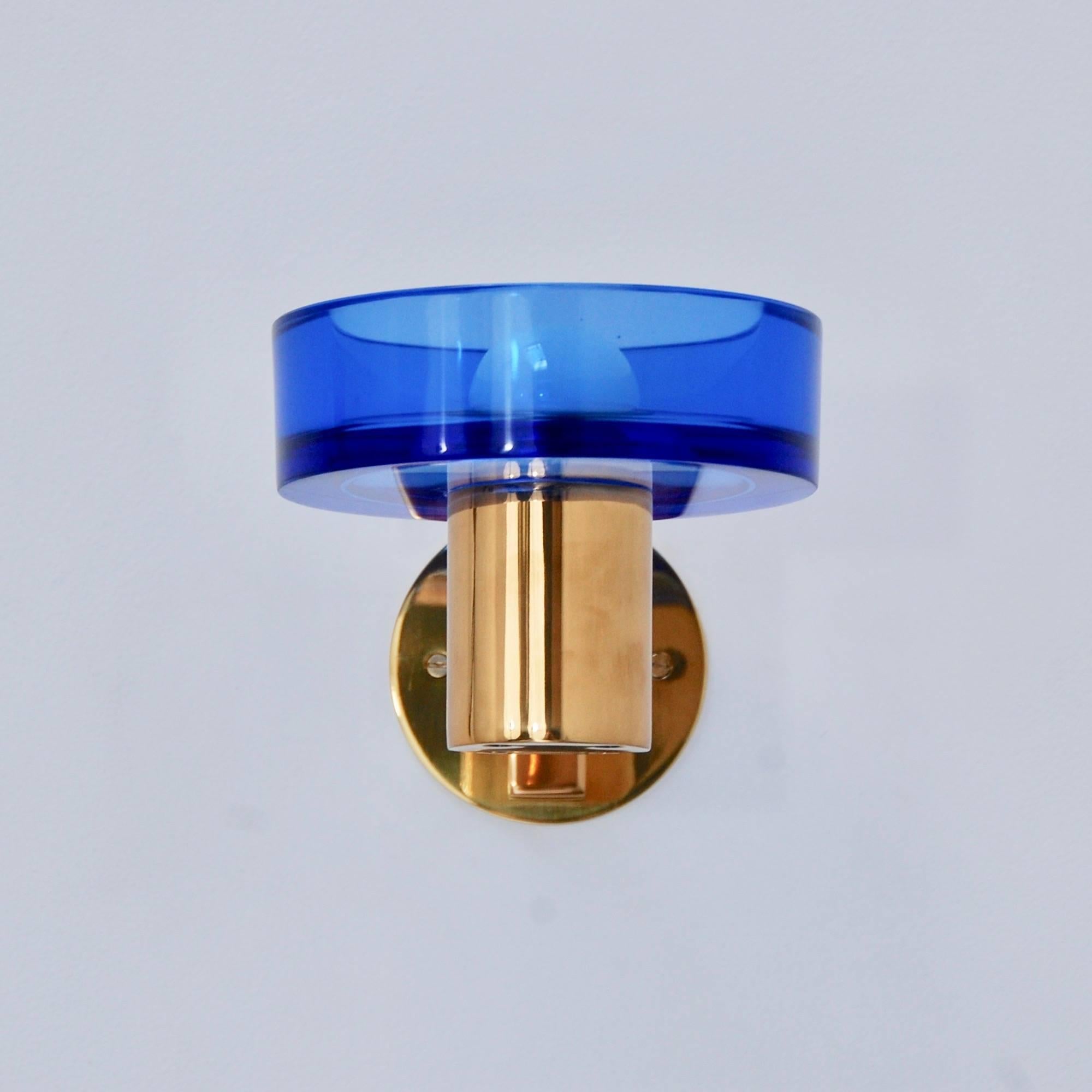 Patinated Sapphire Blue Seguso Sconce