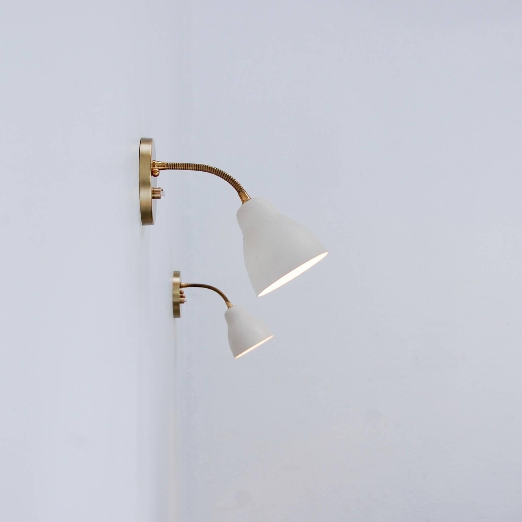 Patinated Petite French Gooseneck Sconces