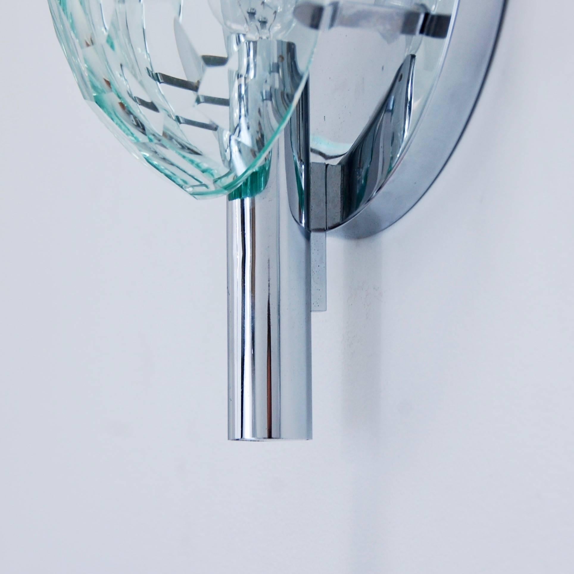 Metà XX secolo Applique in cristallo italiano sfaccettato in vendita