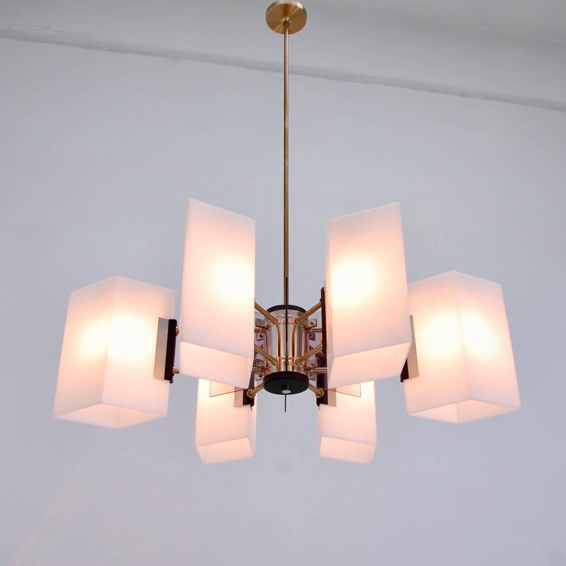 Mid-Century Modern Large Stilux Chandelier For Sale