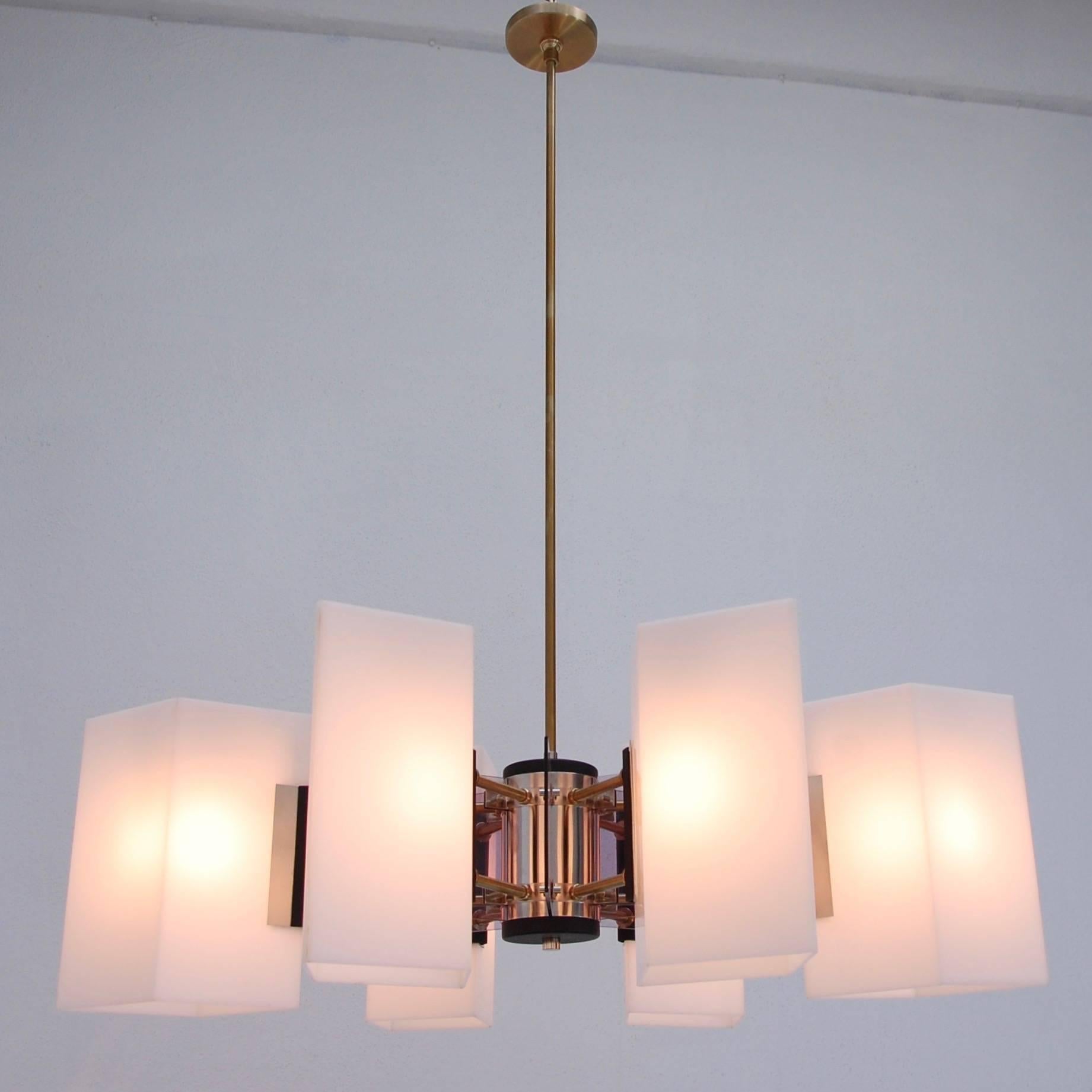 Large Stilux Chandelier In Excellent Condition For Sale In Los Angeles, CA