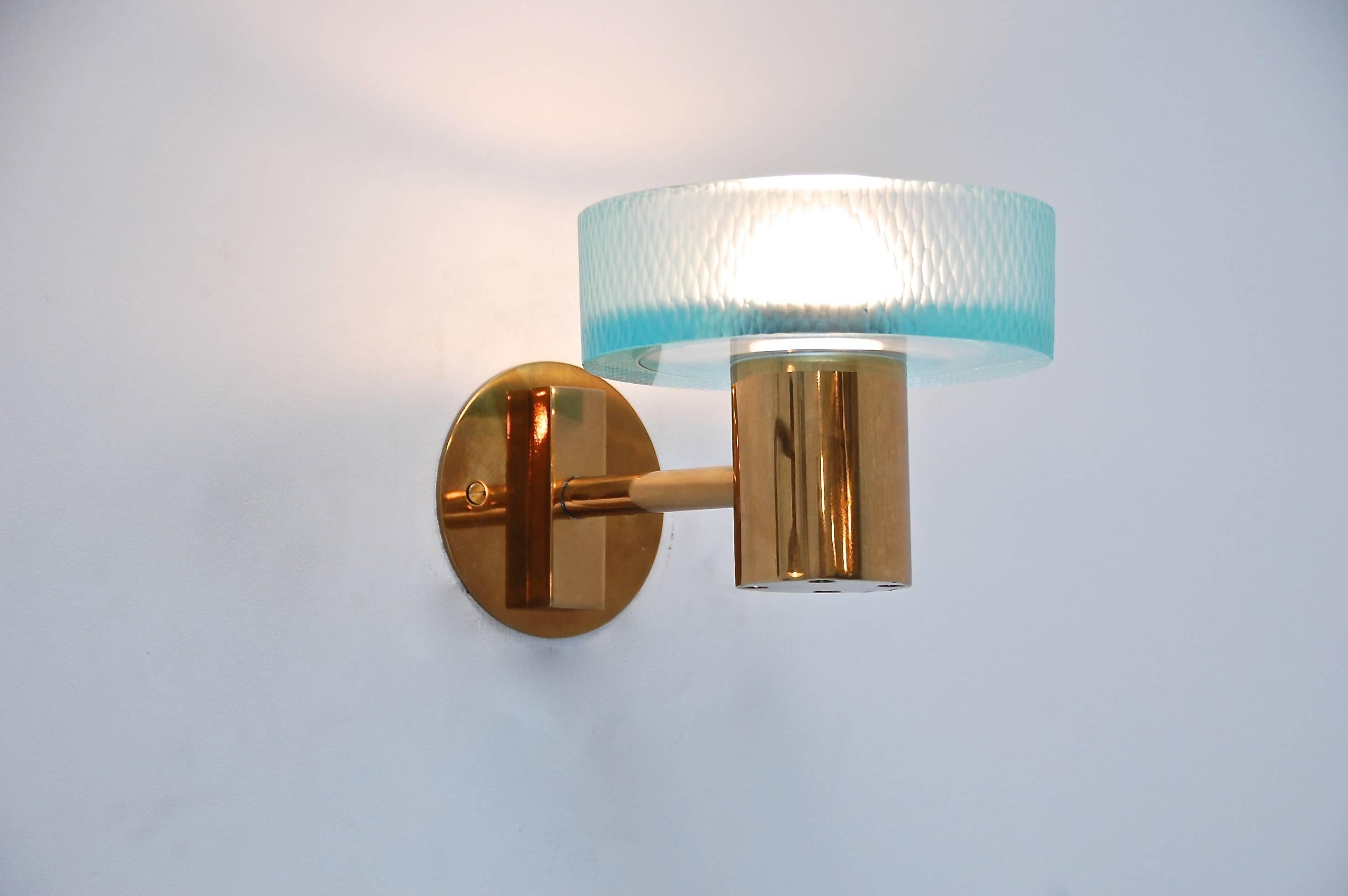 Blown Glass Pair of Seguso Chiseled Sconces