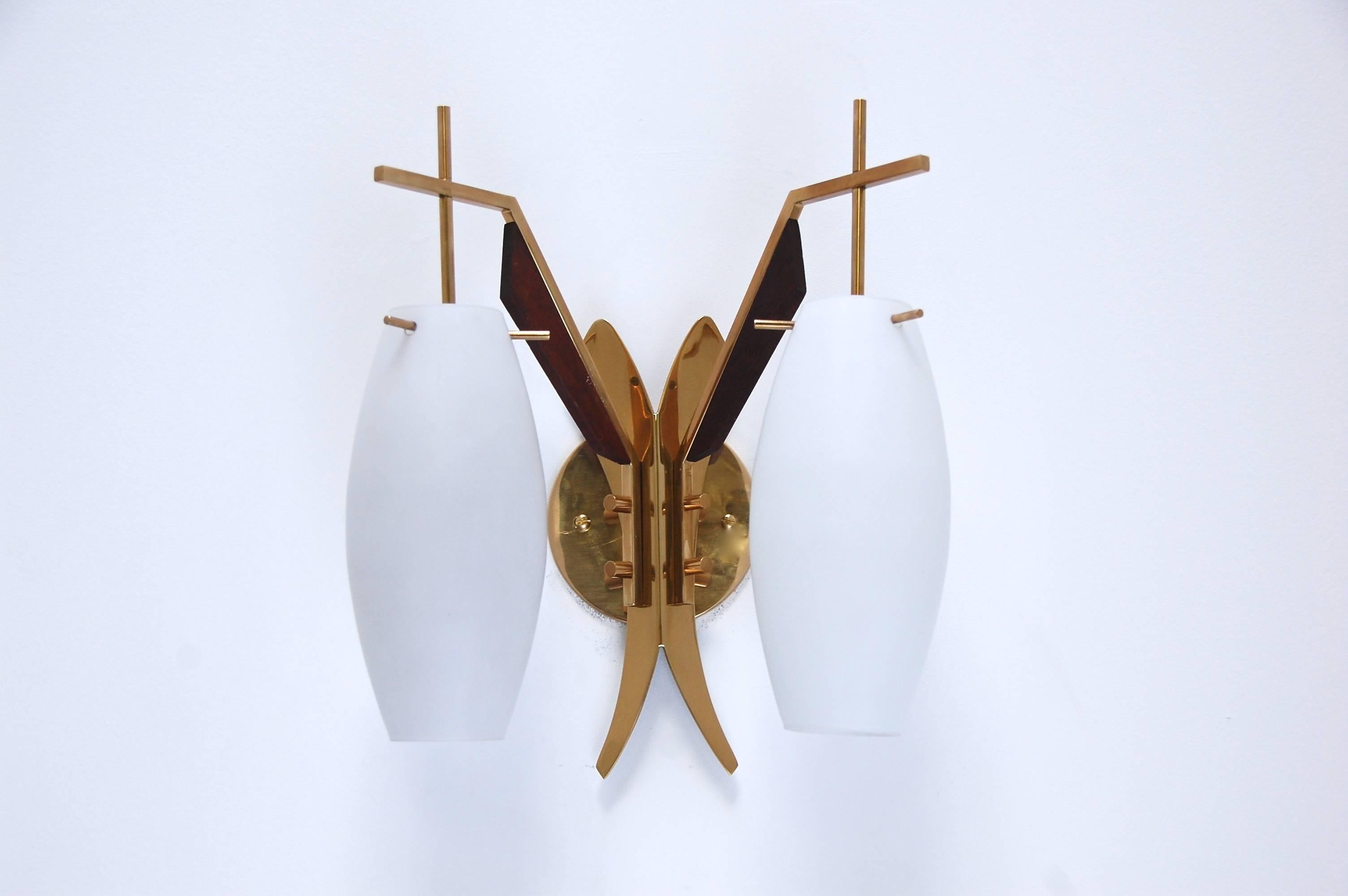 Doppel-Bomber-Wandleuchter aus Italien (Geblasenes Glas) im Angebot