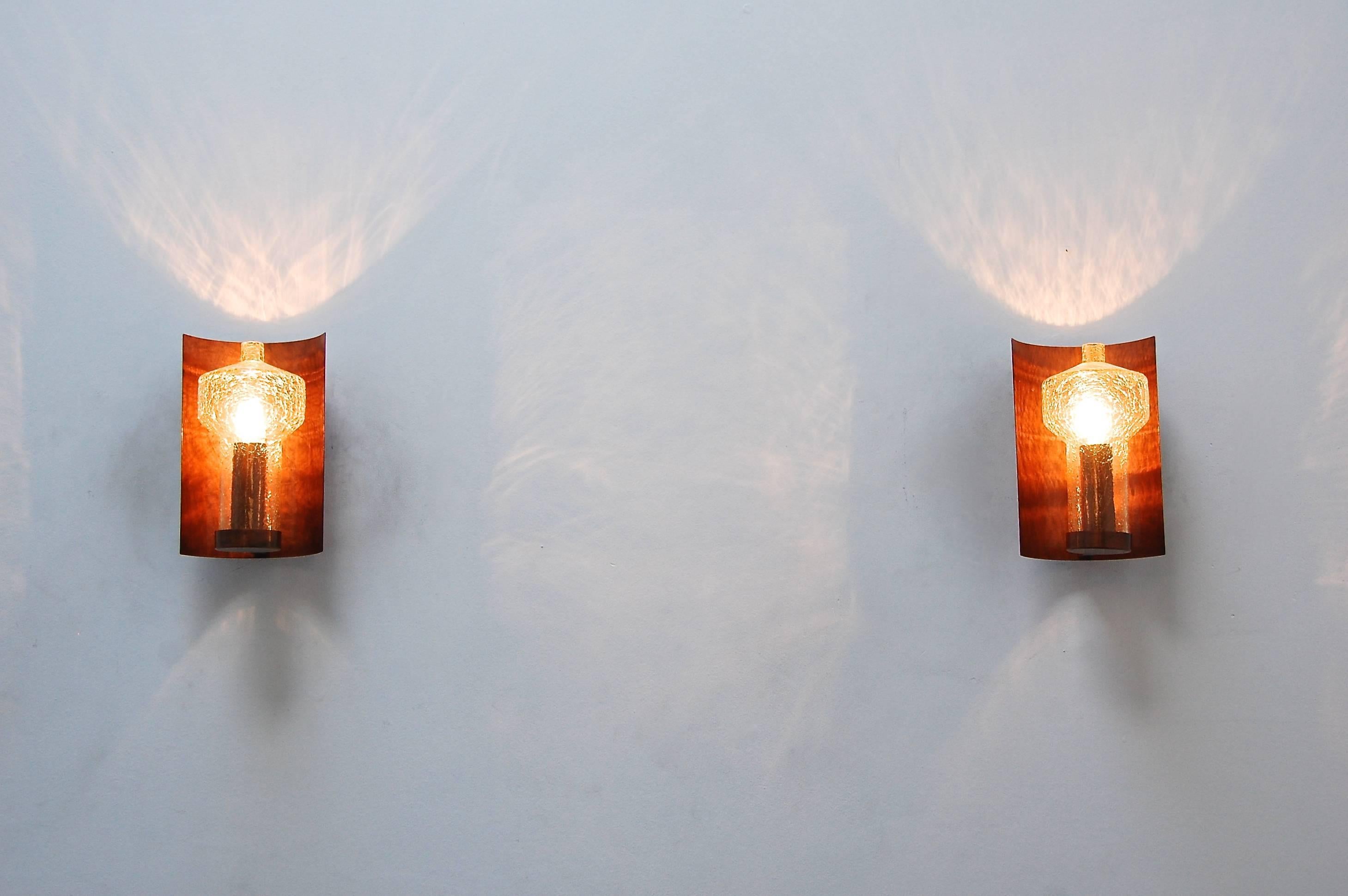 Blown Glass Kaiser Leuchten Sconces from Germany For Sale