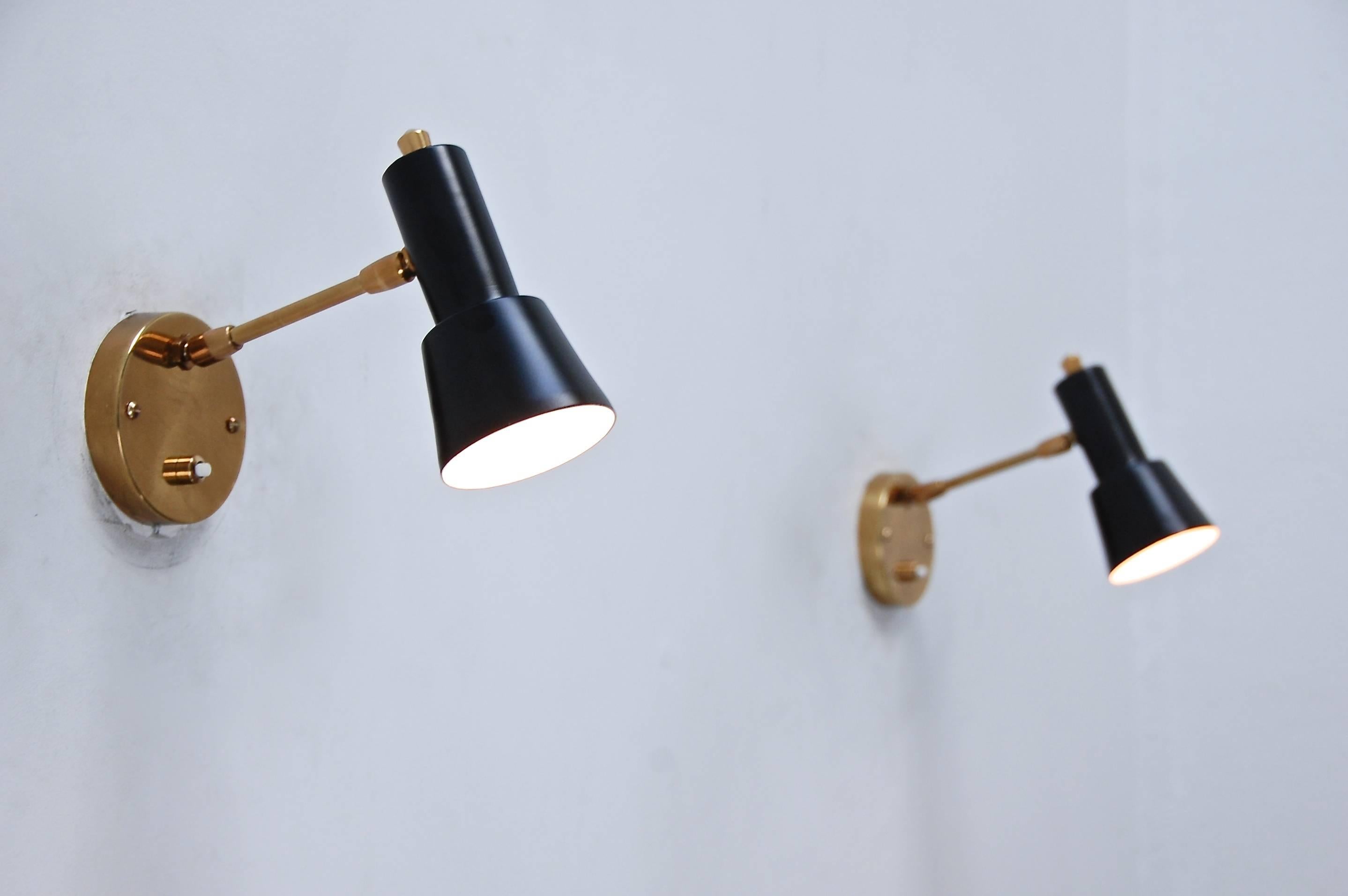 Lacquered 1950s Reading Sconces
