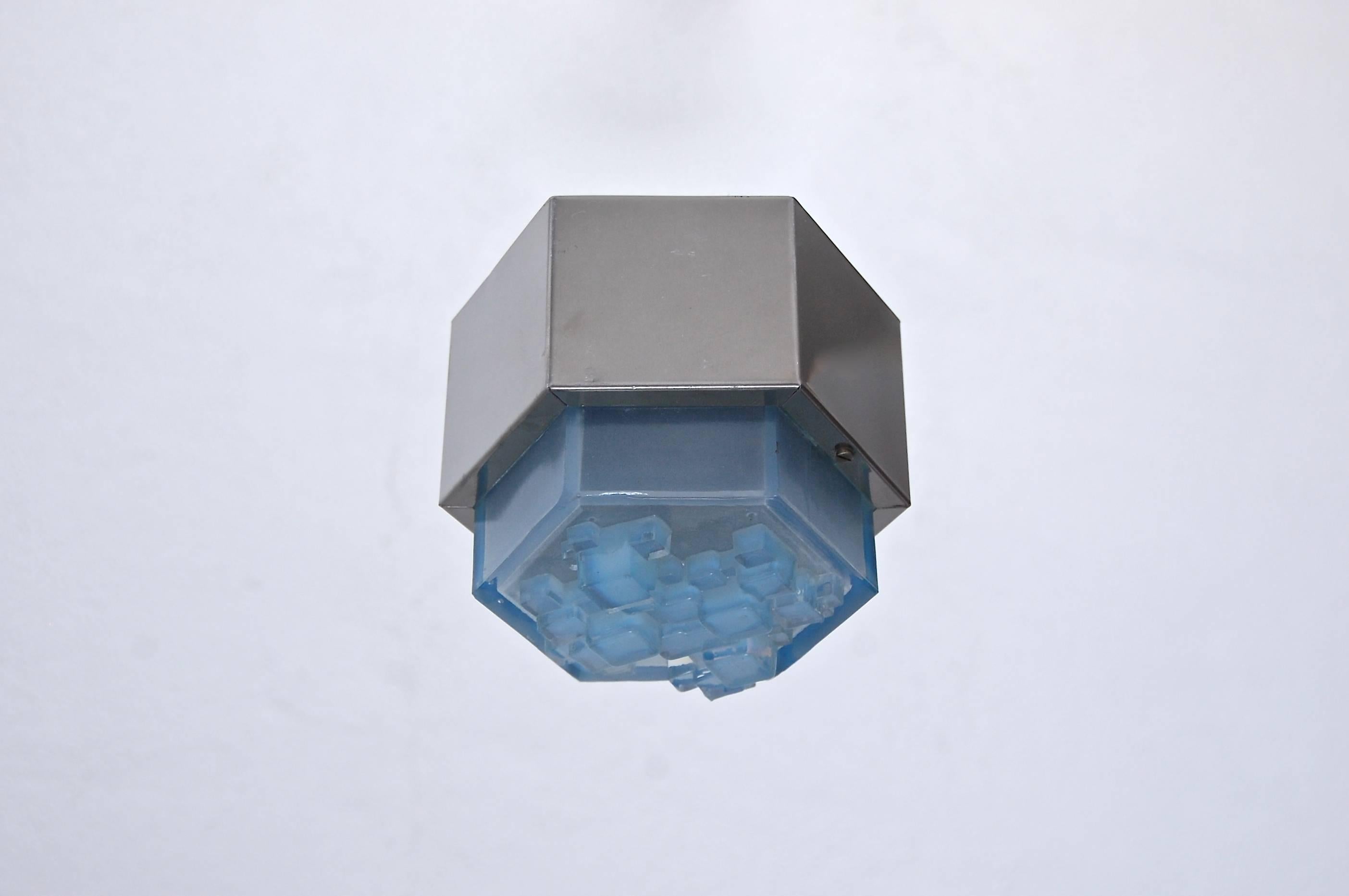 Modern Italian Blue Glass Flush Mounts For Sale
