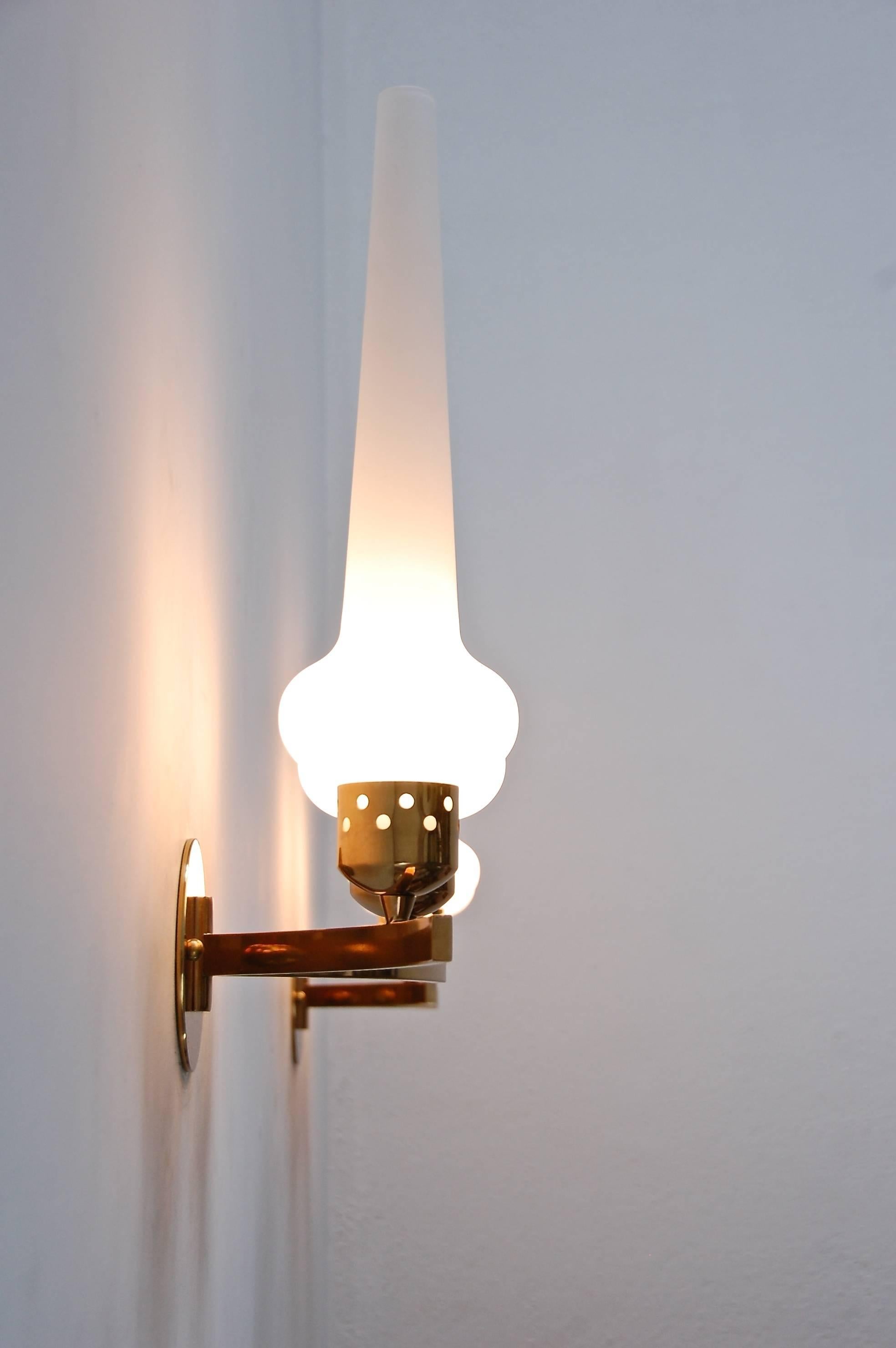 Blown Glass Double Shade Italian Sconces For Sale