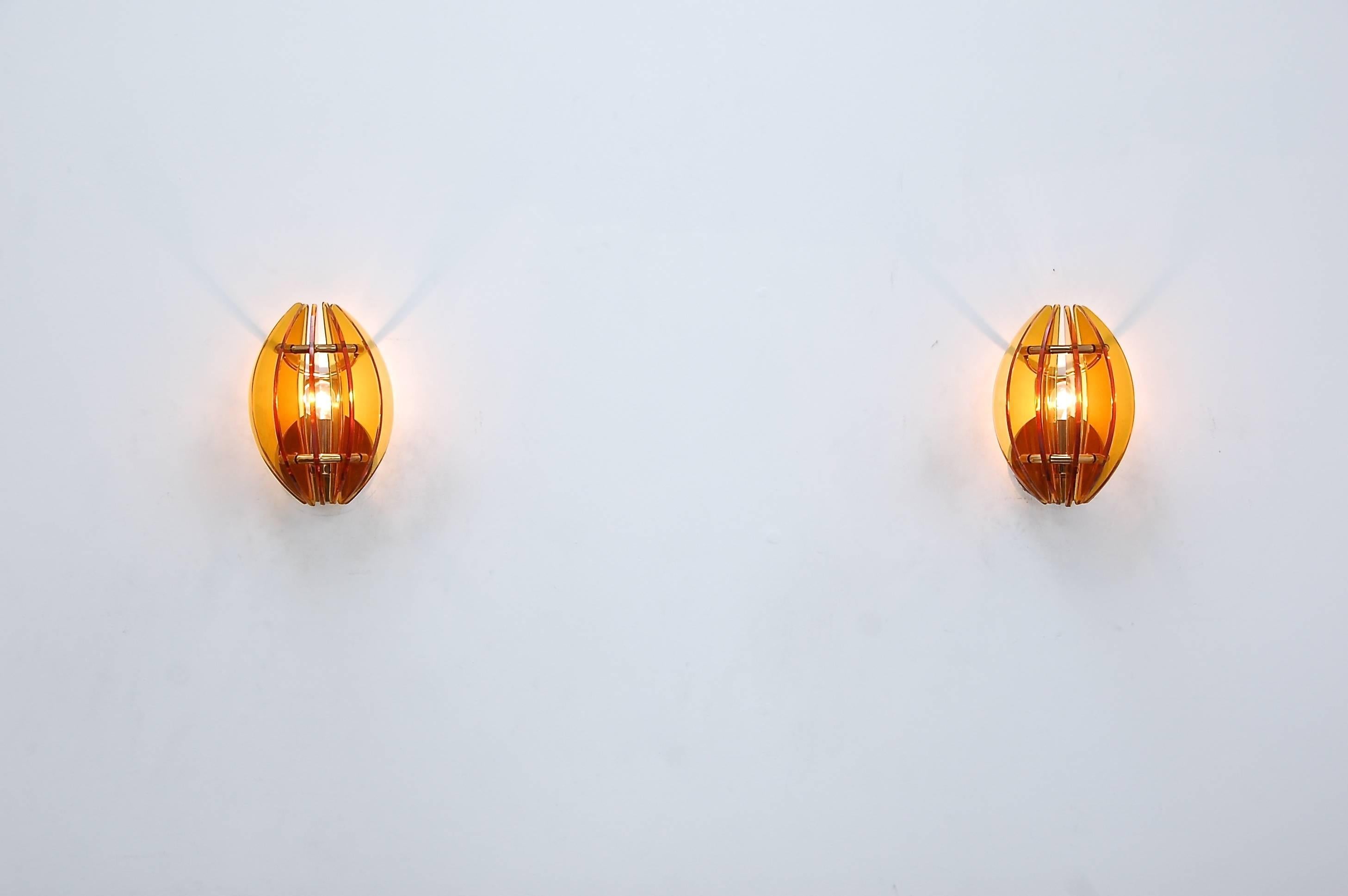 Italian Pair of Veca Sconces For Sale