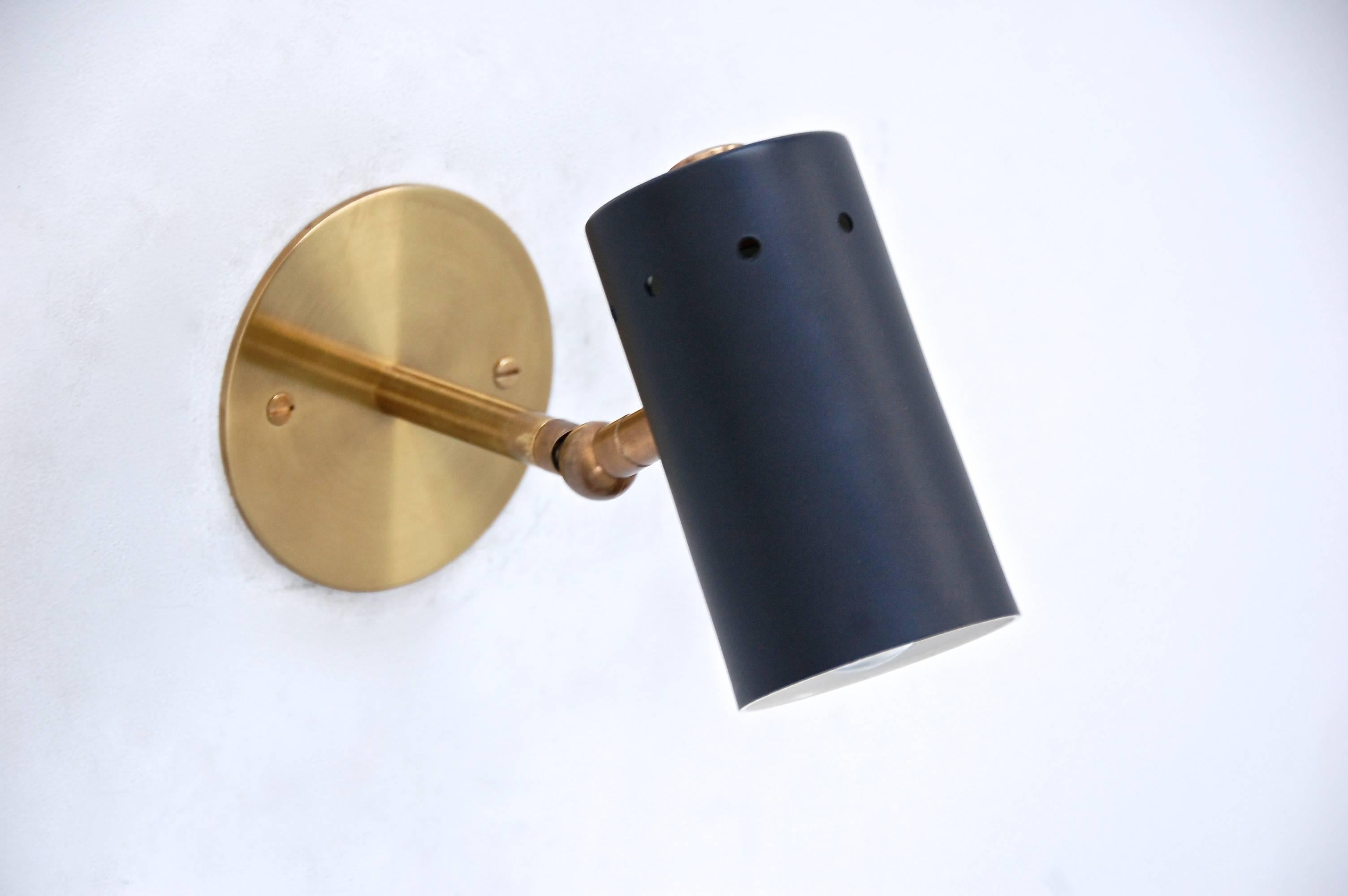 Painted LU Cylinder Sconces by Lumfardo Luminaires For Sale