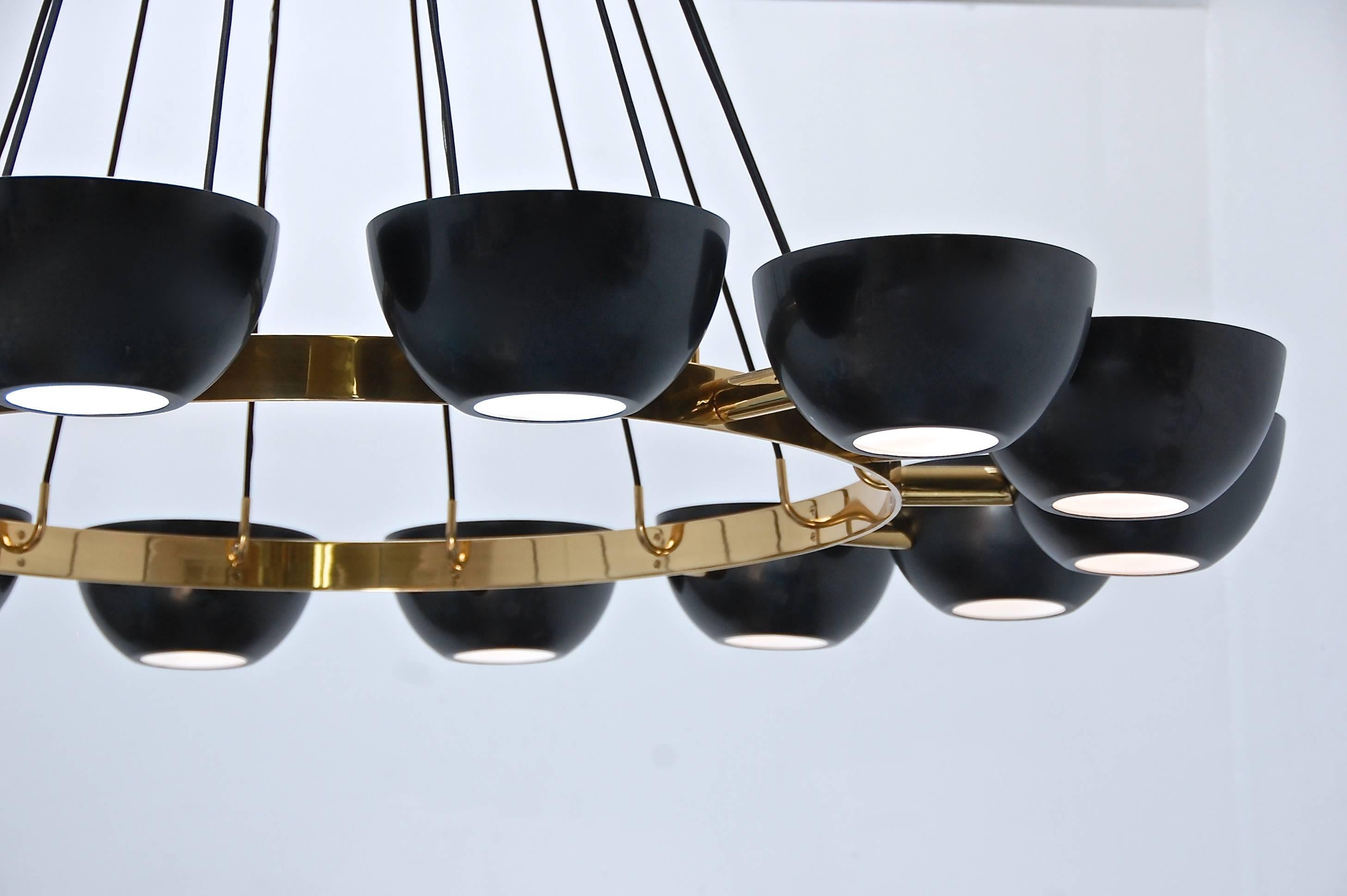 Patinated LUcrown Chandelier by Lumfardo Luminaires For Sale