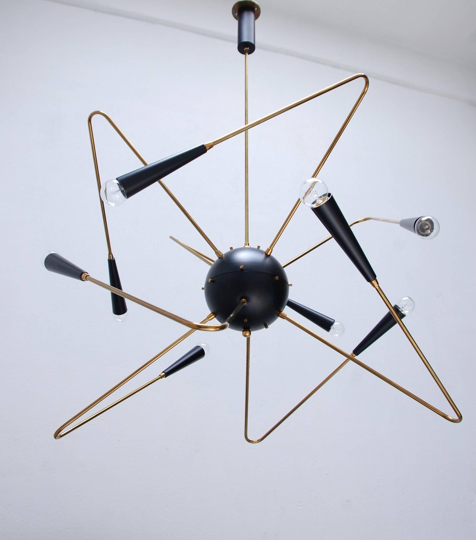 Mid-Century Modern Atomic Sputnik Chandelier by Lumfardo Luminaires For Sale
