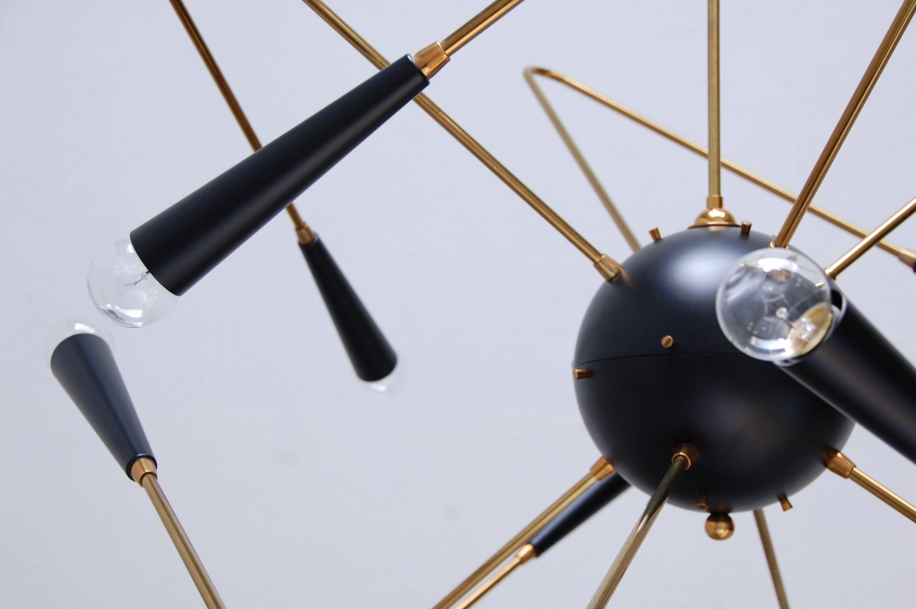 Aluminum Atomic Sputnik Chandelier by Lumfardo Luminaires For Sale