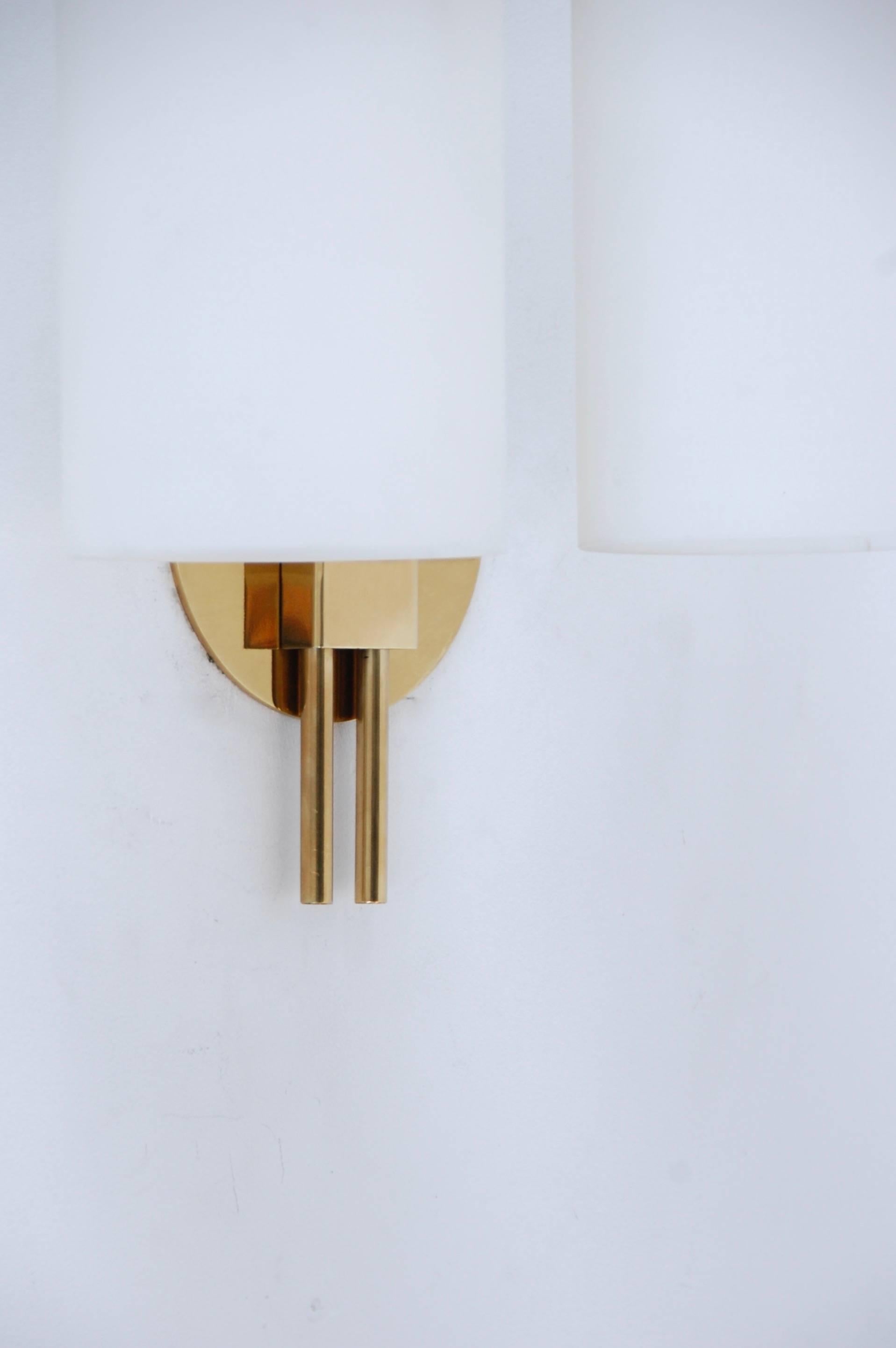 1950s Italian Double Shade Cylinder Sconce In Excellent Condition In Los Angeles, CA