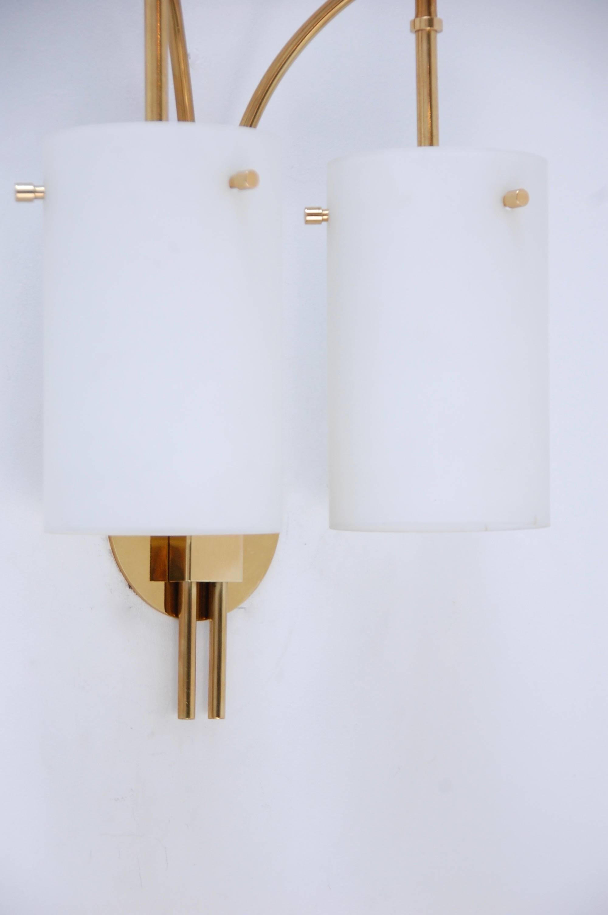 Mid-20th Century 1950s Italian Double Shade Cylinder Sconce