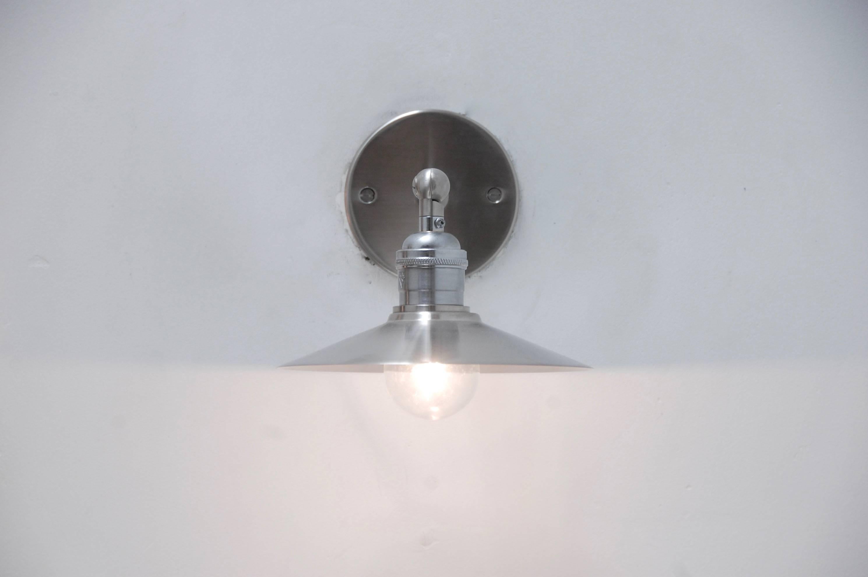 Nickel Hat Sconces In New Condition For Sale In Los Angeles, CA