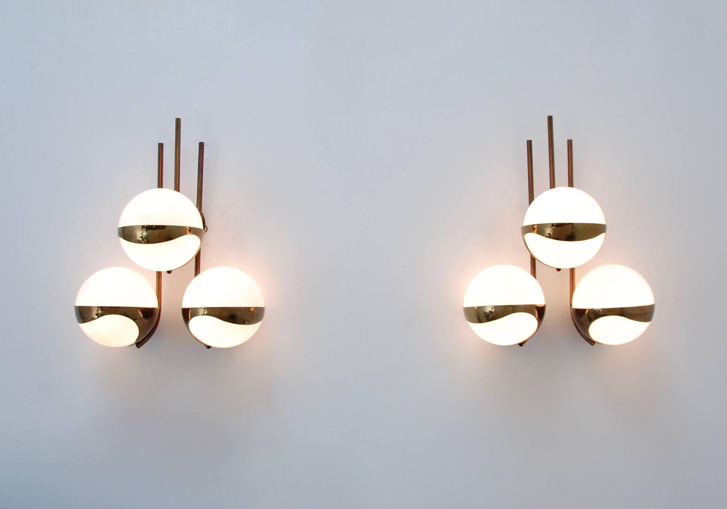 Mid-Century Modern Rare Pair of Lamperti Wall Sconces