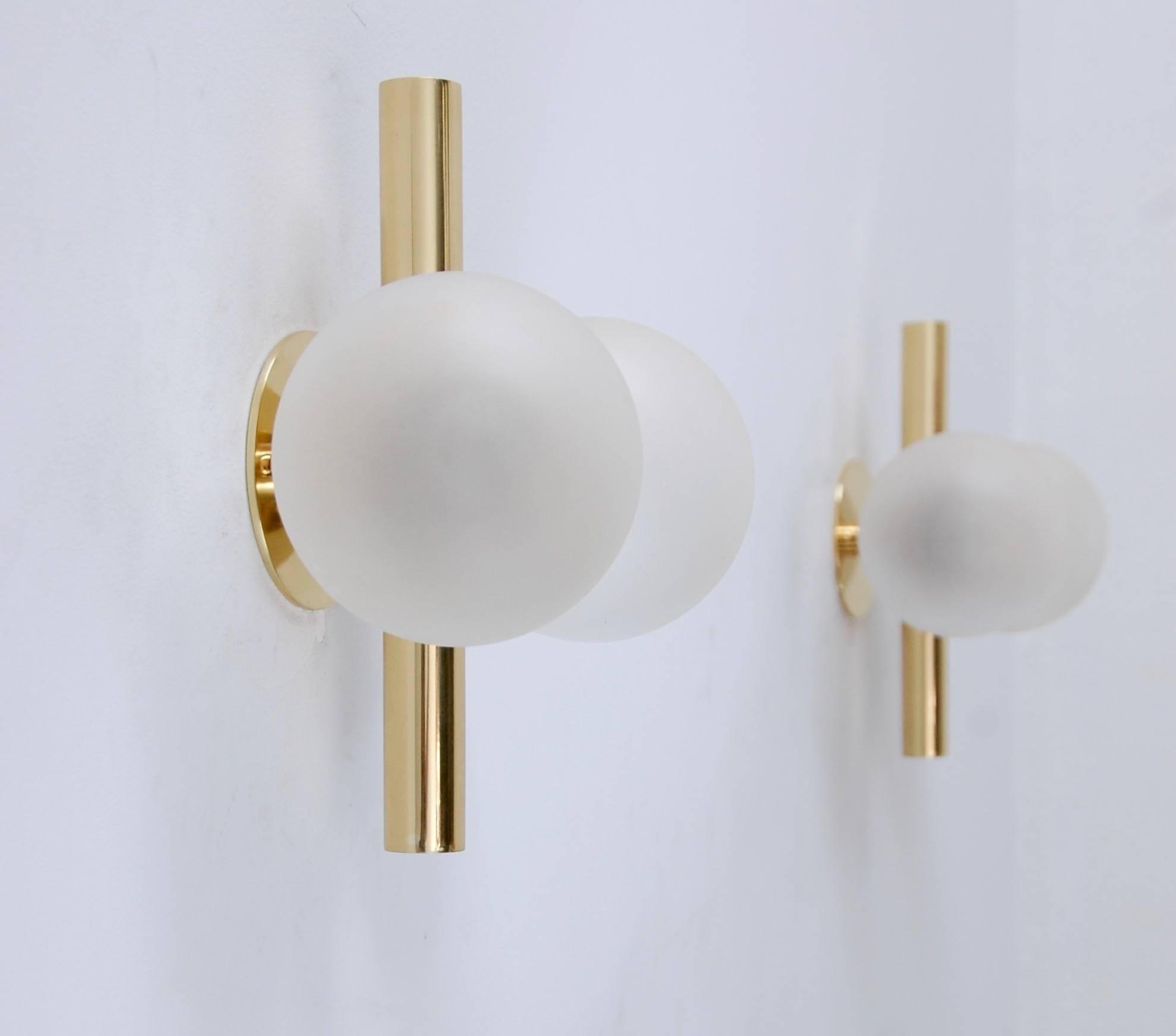 Mid-20th Century 1960s Kaiser German Globe Sconces For Sale