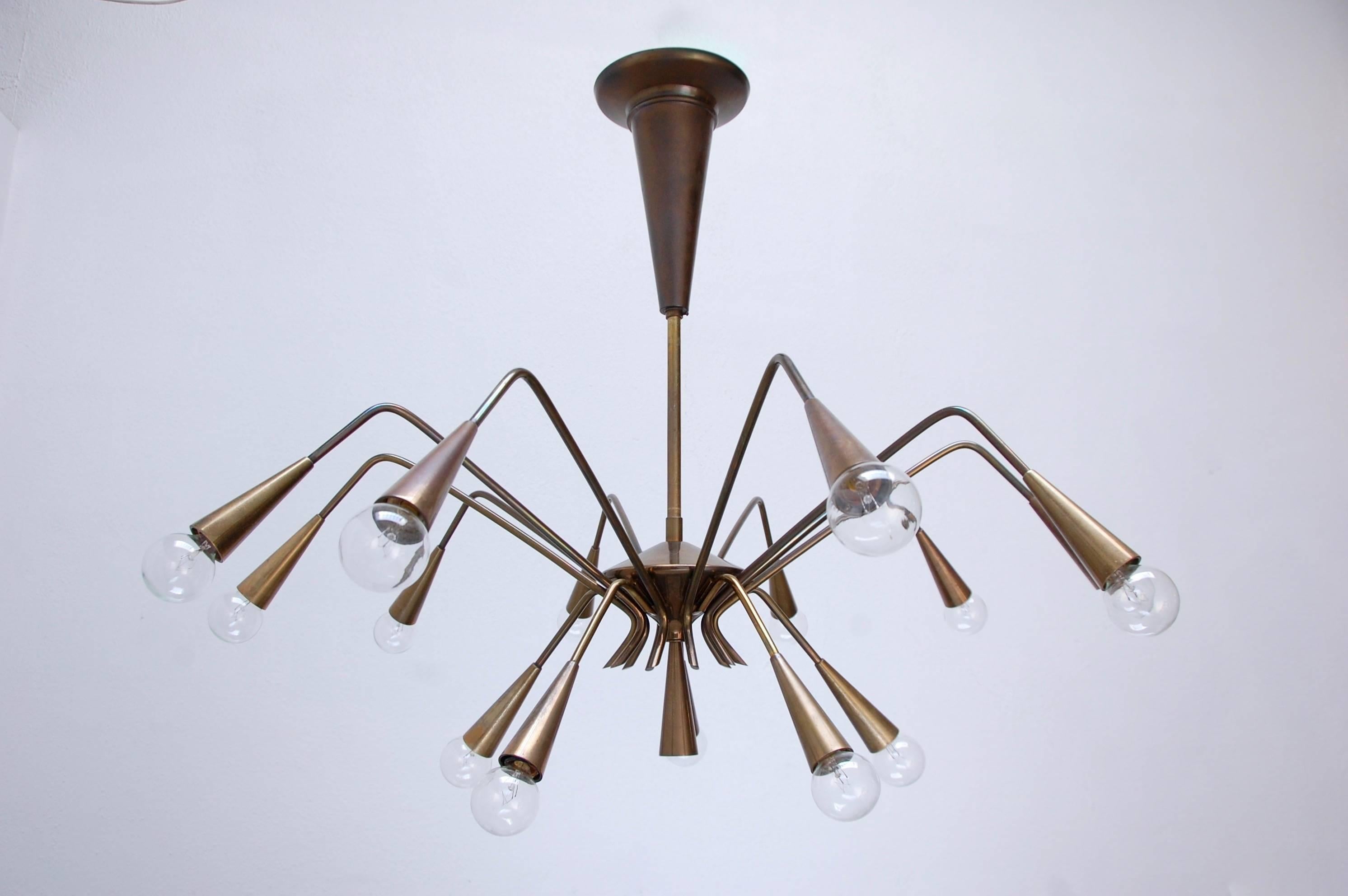 Mid-Century Modern Sputnik Chandelier by Lumi For Sale