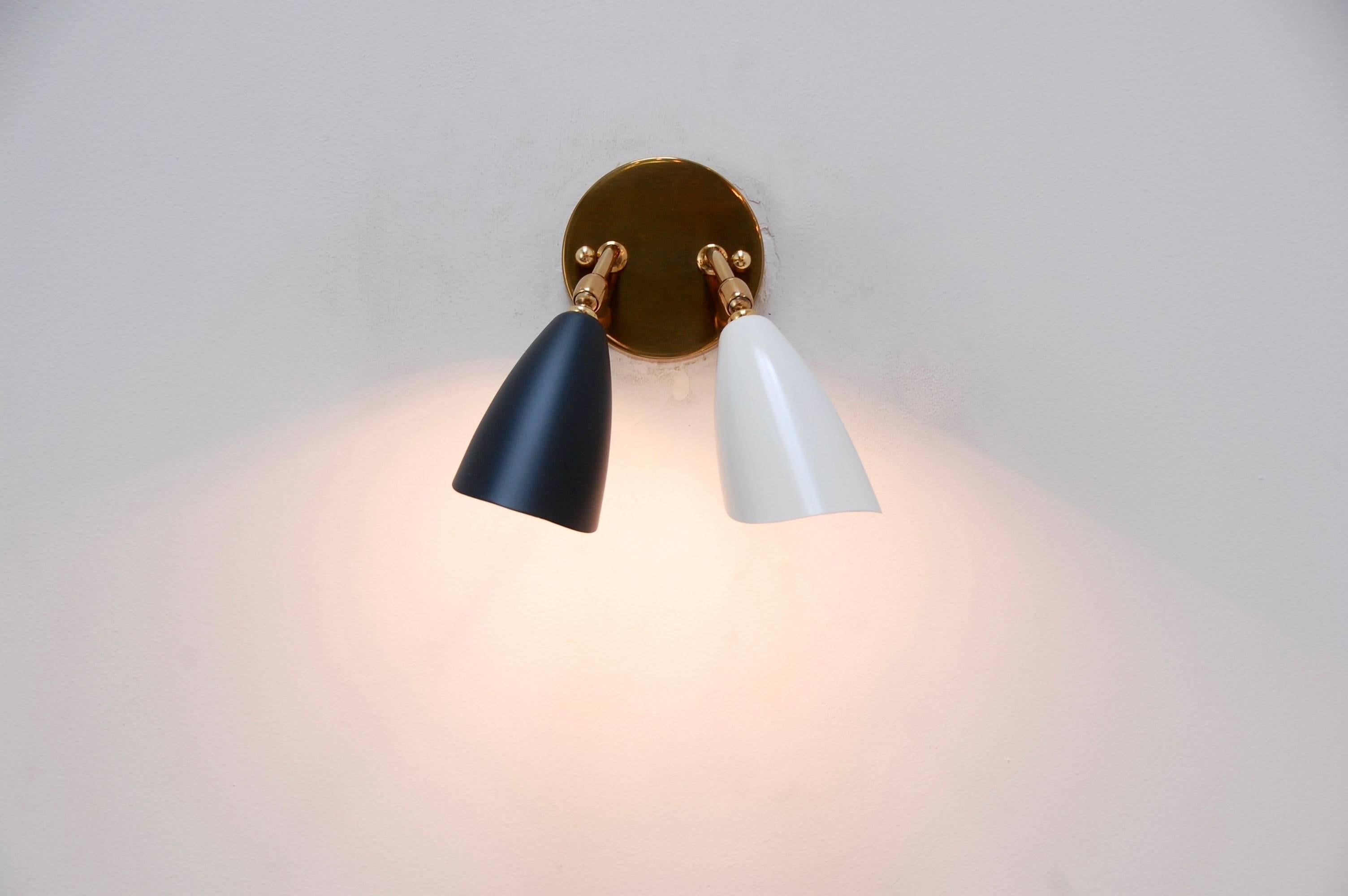 1950s Double Shaded Spot Light Sconces 2