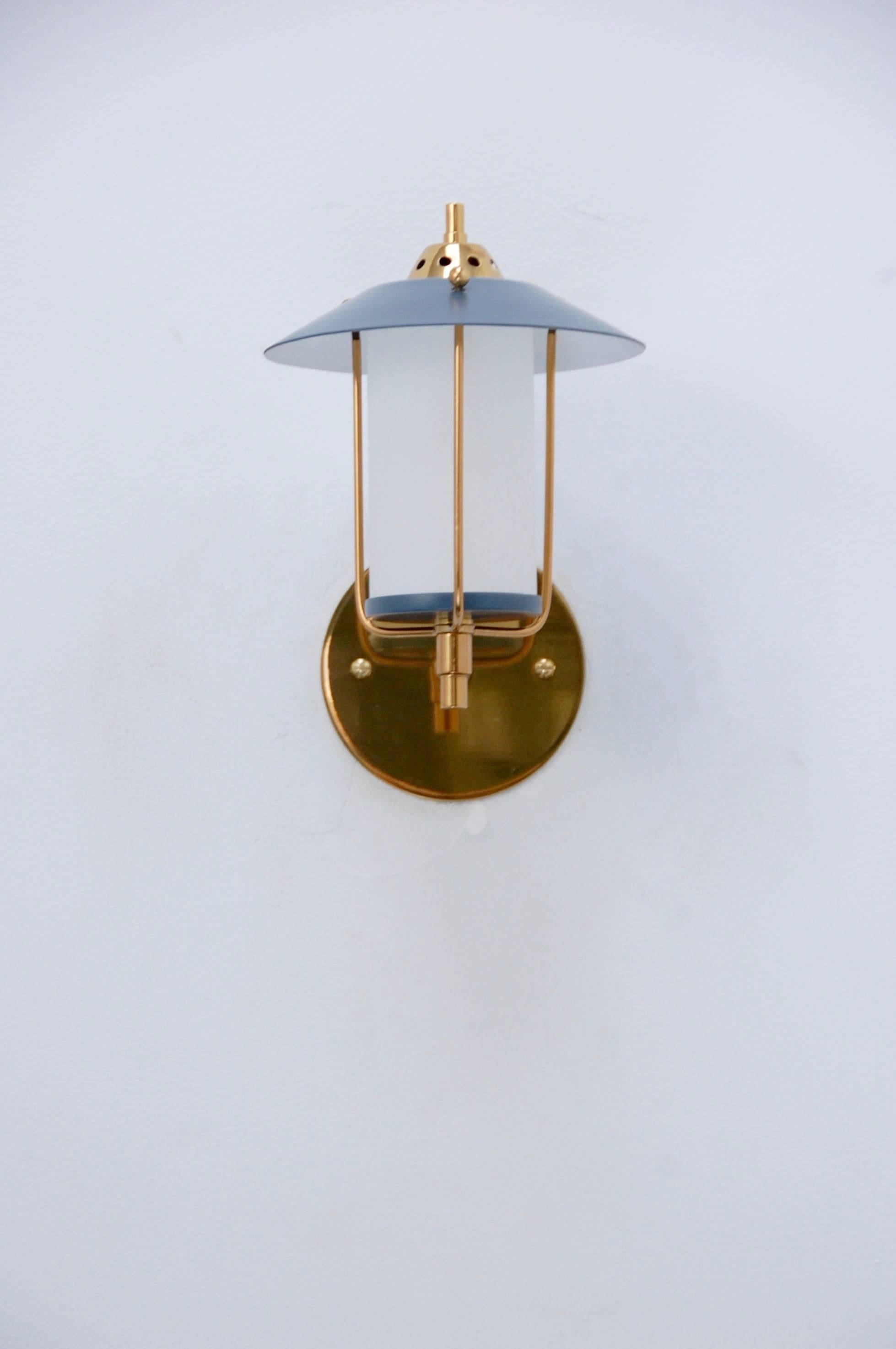 Petite Italian Mid-Century Indoor Outdoor Sconces In Excellent Condition In Los Angeles, CA