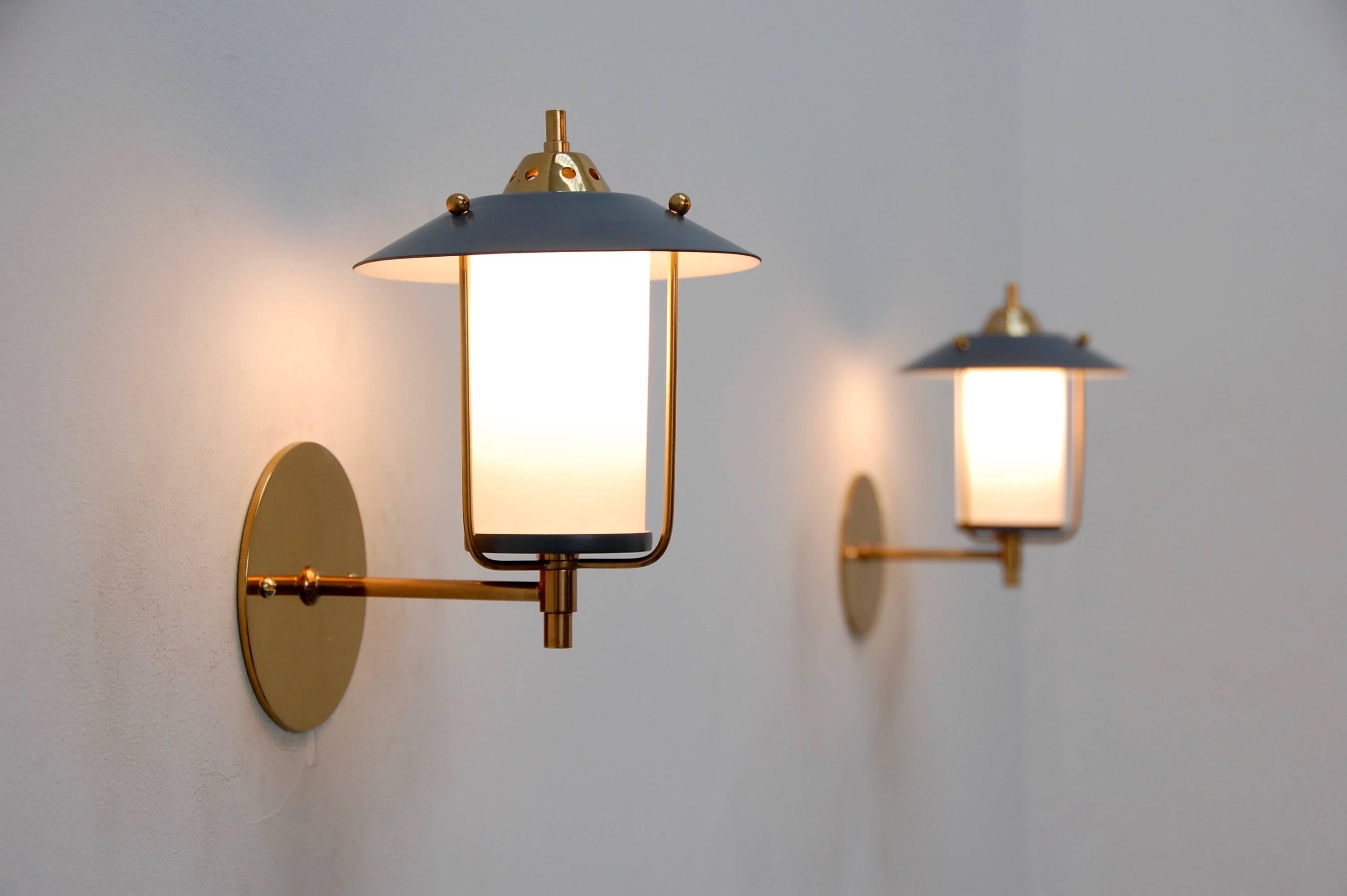 Aluminum Petite Italian Mid-Century Indoor Outdoor Sconces