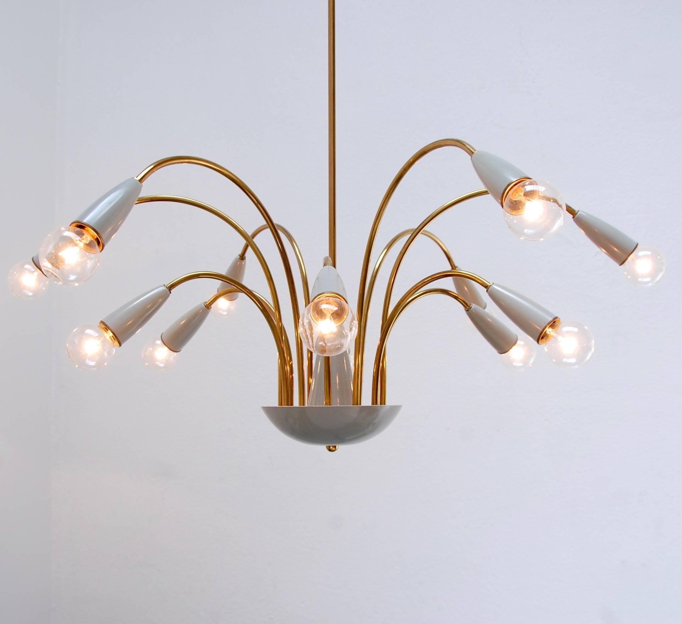 Italian Botanical 1960s Chandelier from Italy