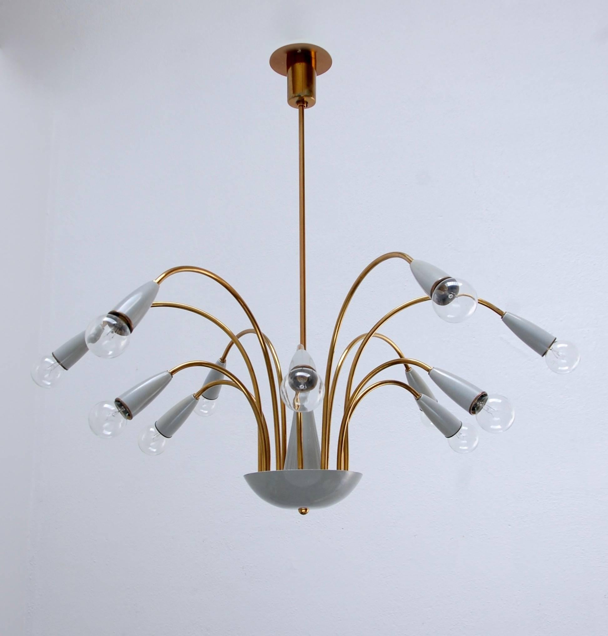 Botanical 1960s Chandelier from Italy In Excellent Condition In Los Angeles, CA
