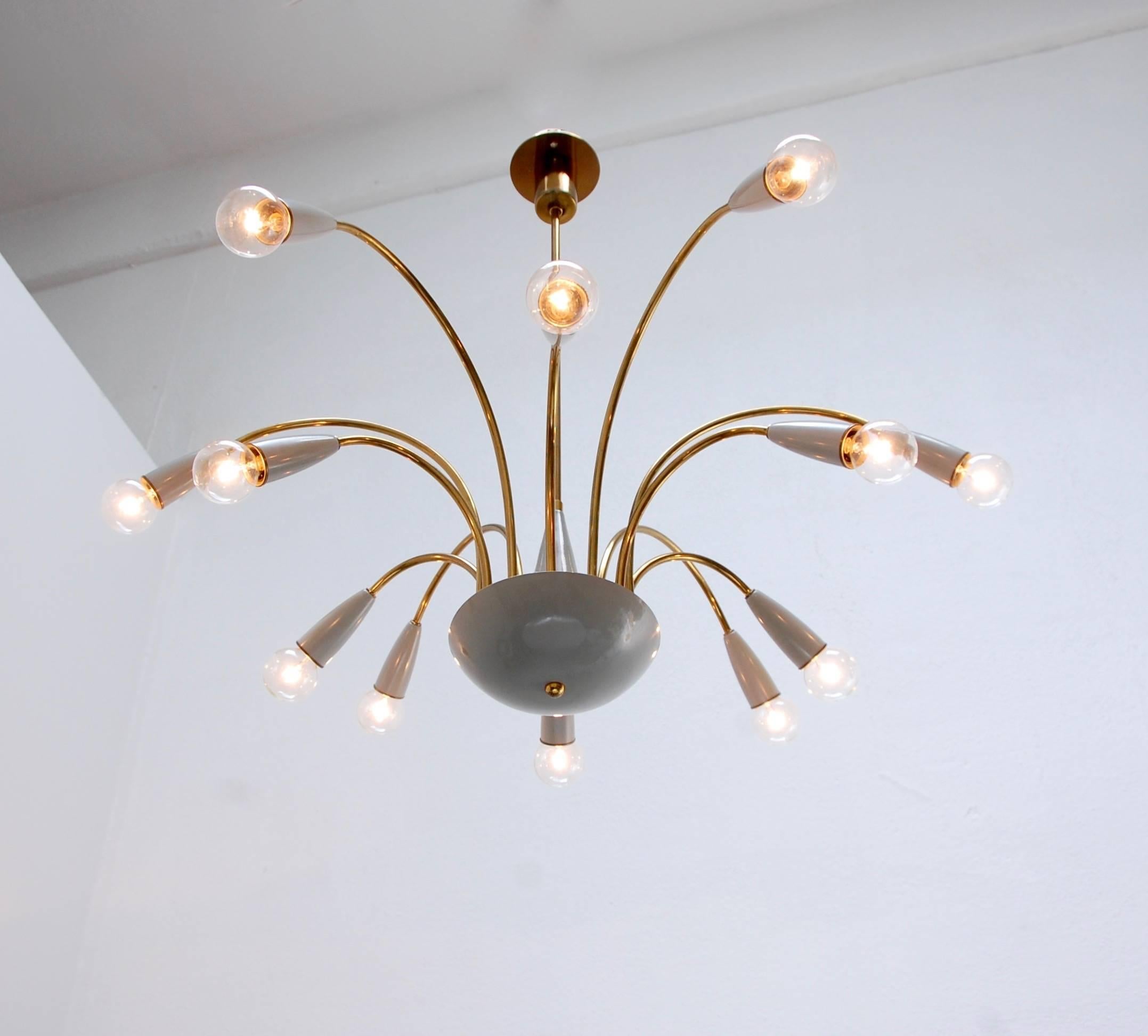 Mid-20th Century Botanical 1960s Chandelier from Italy