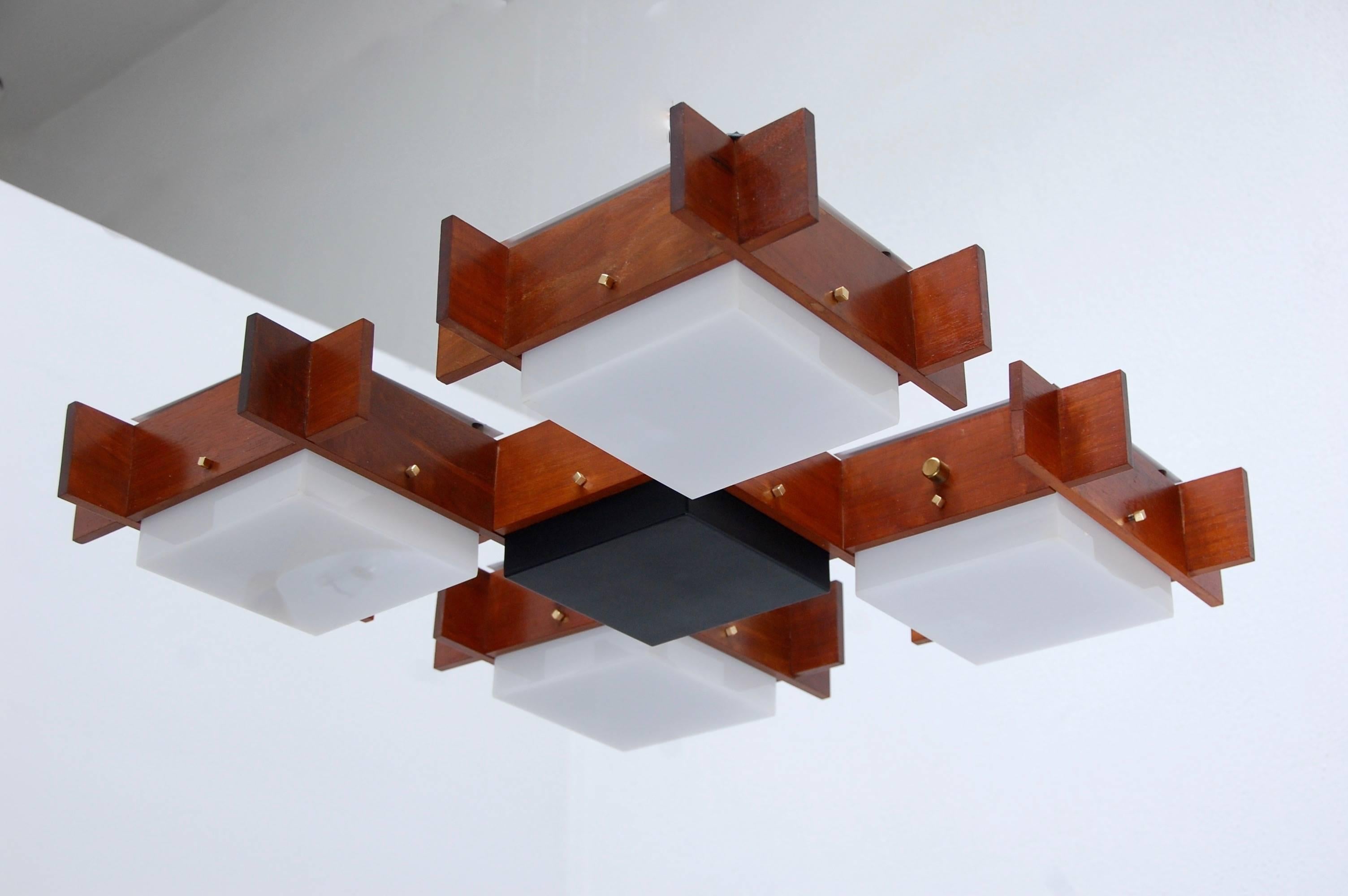 French Modernist Flush Mount In Excellent Condition In Los Angeles, CA
