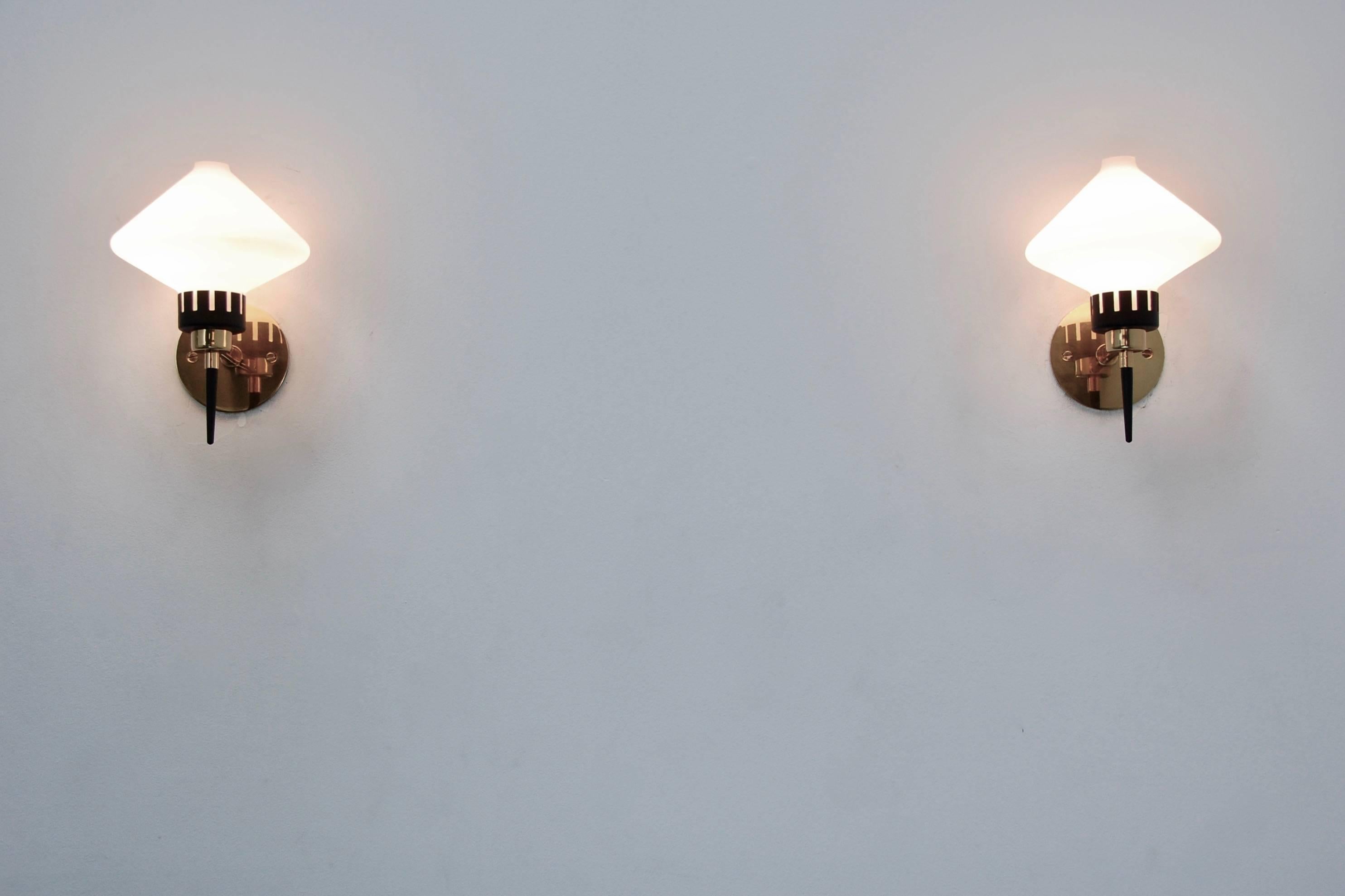 Classic Modern Sconces In Excellent Condition In Los Angeles, CA