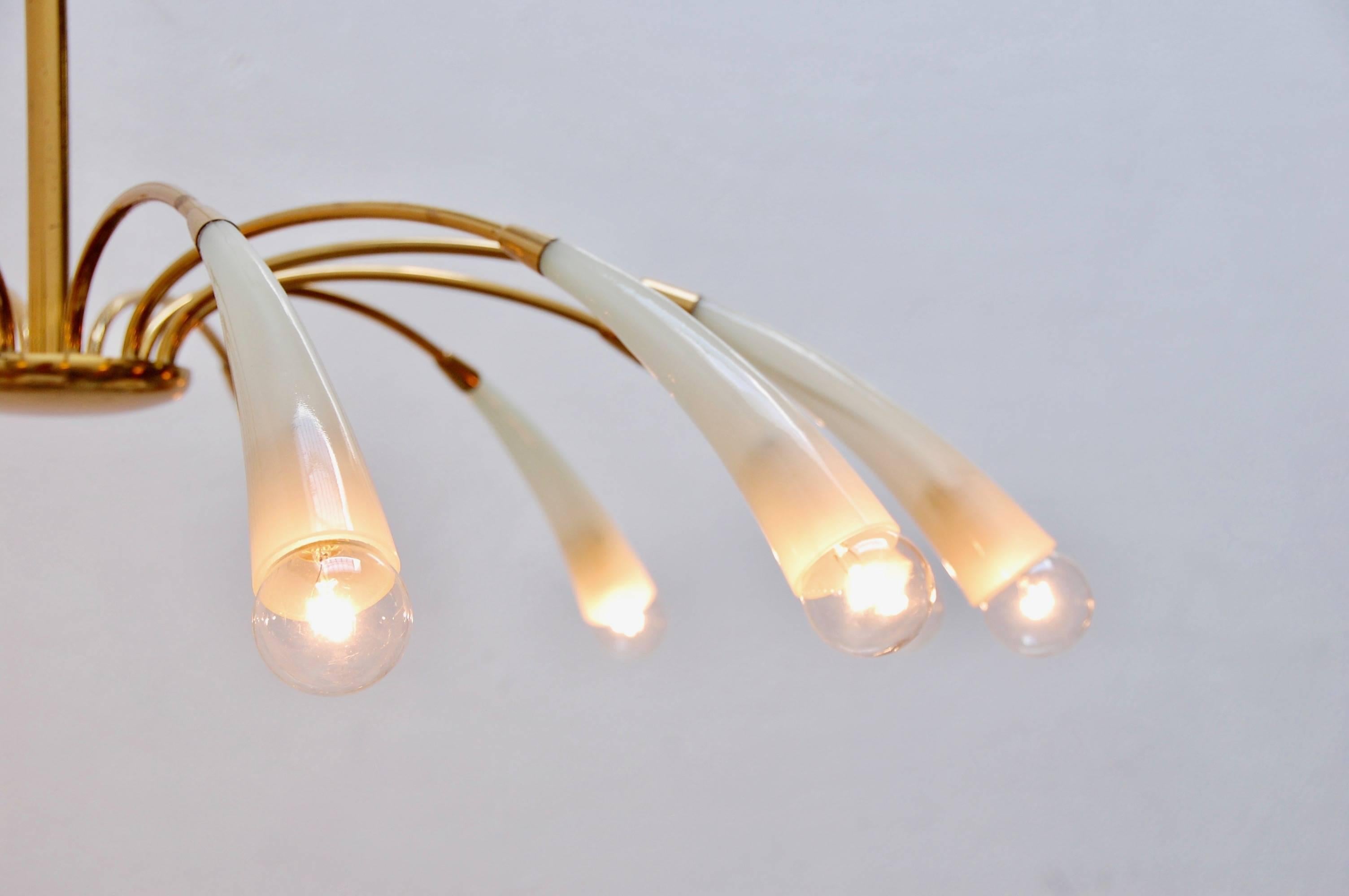 Large Fluted Glass Chandelier at 1stDibs