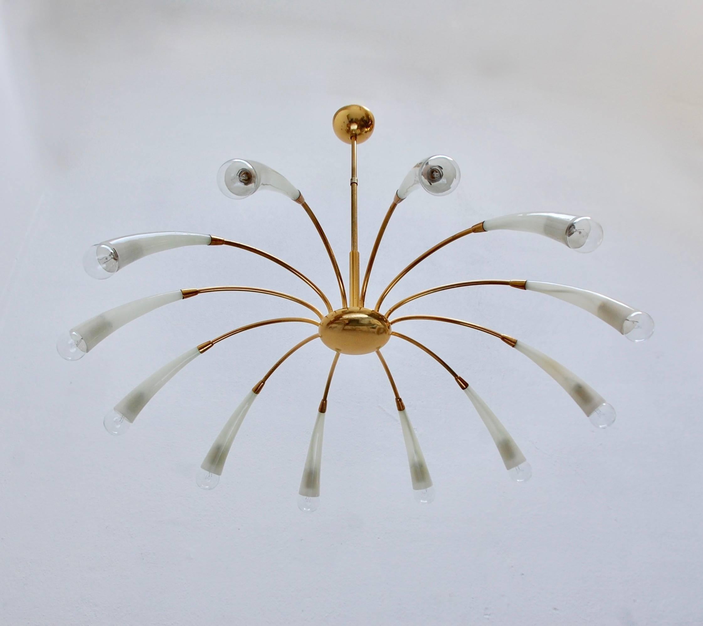 Large Fluted Glass Chandelier at 1stDibs