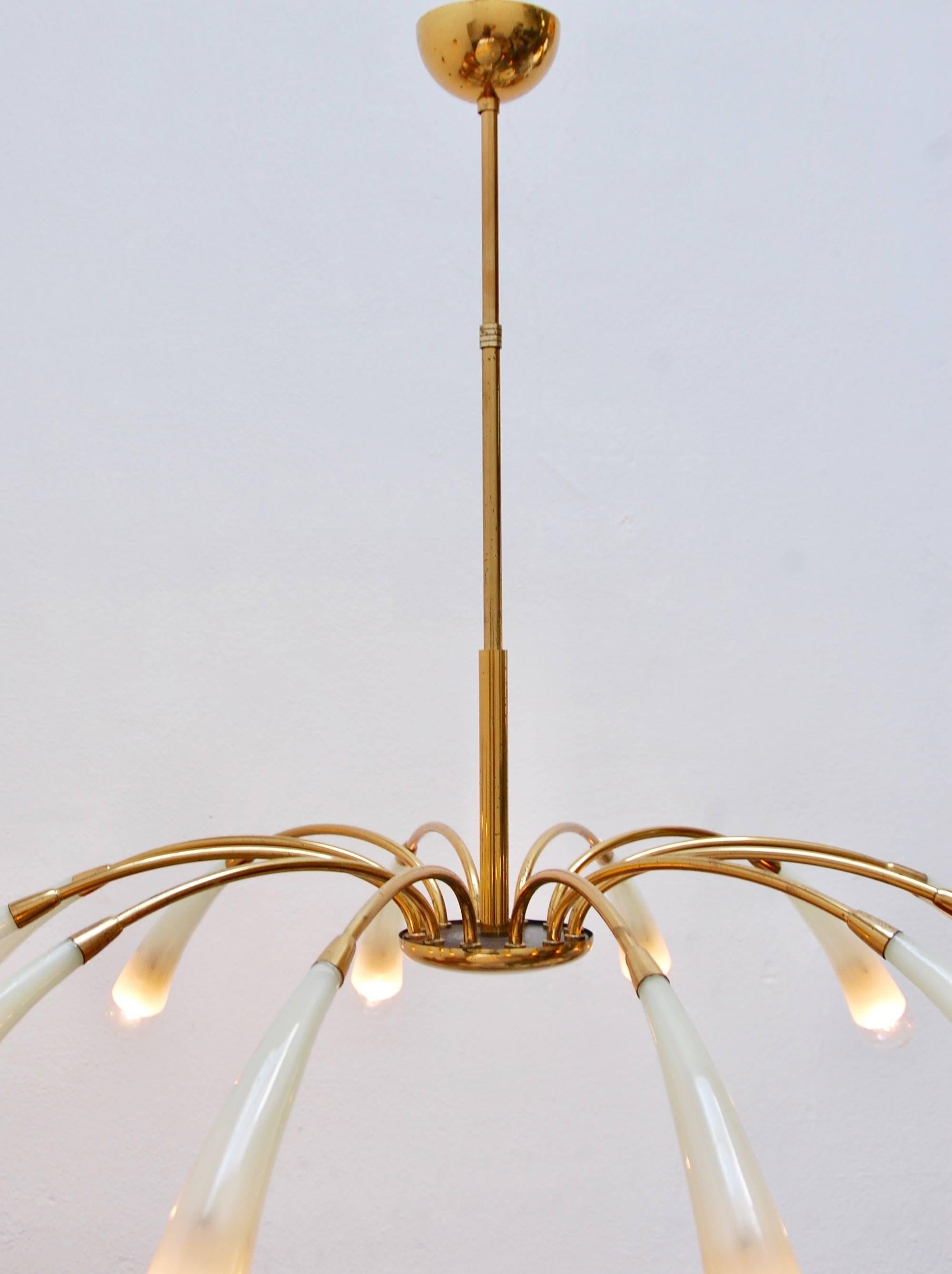 Large Fluted Glass Chandelier 2