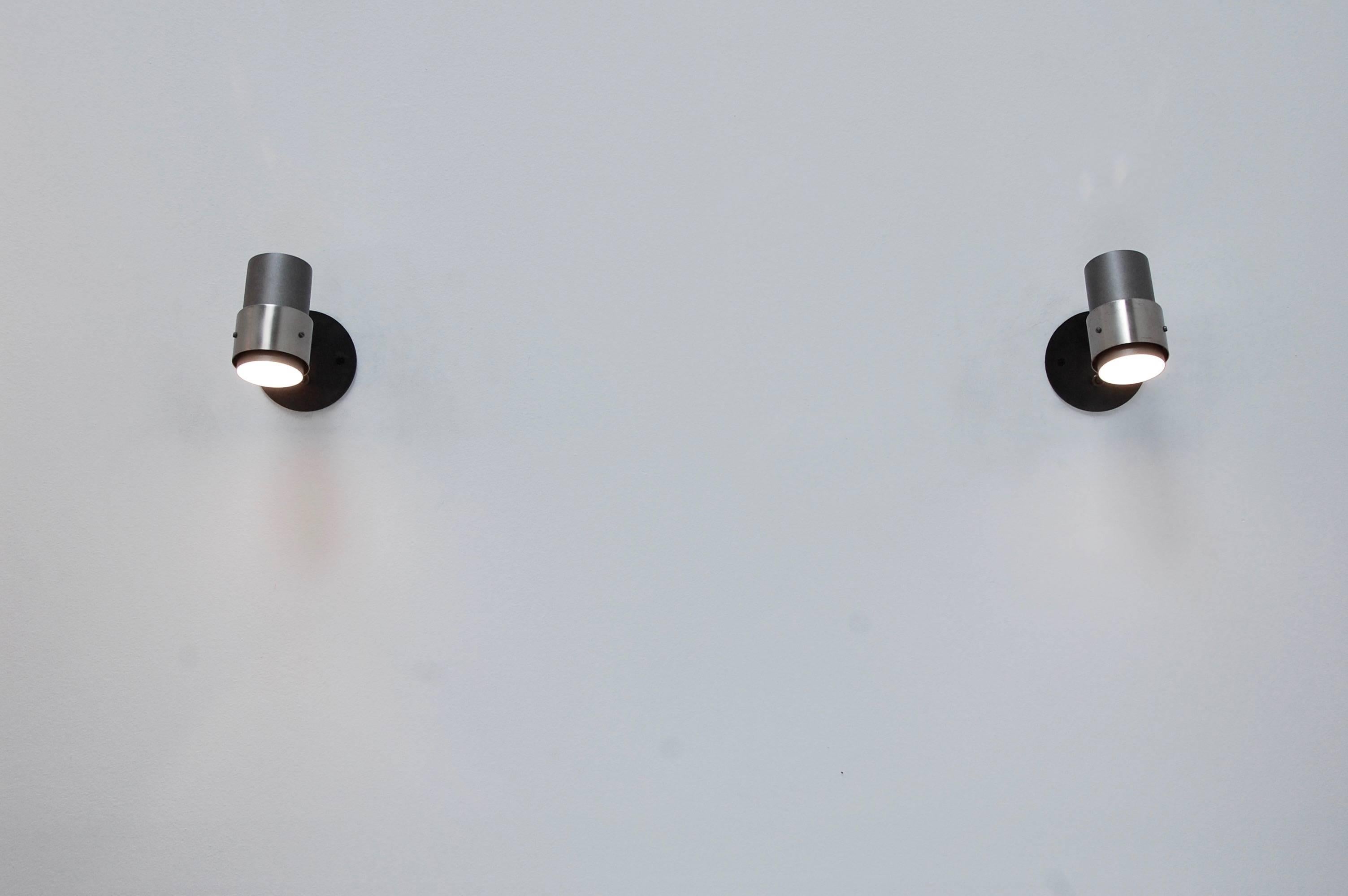 Mid-Century Modern 1950s Directional Cylinder Sconces